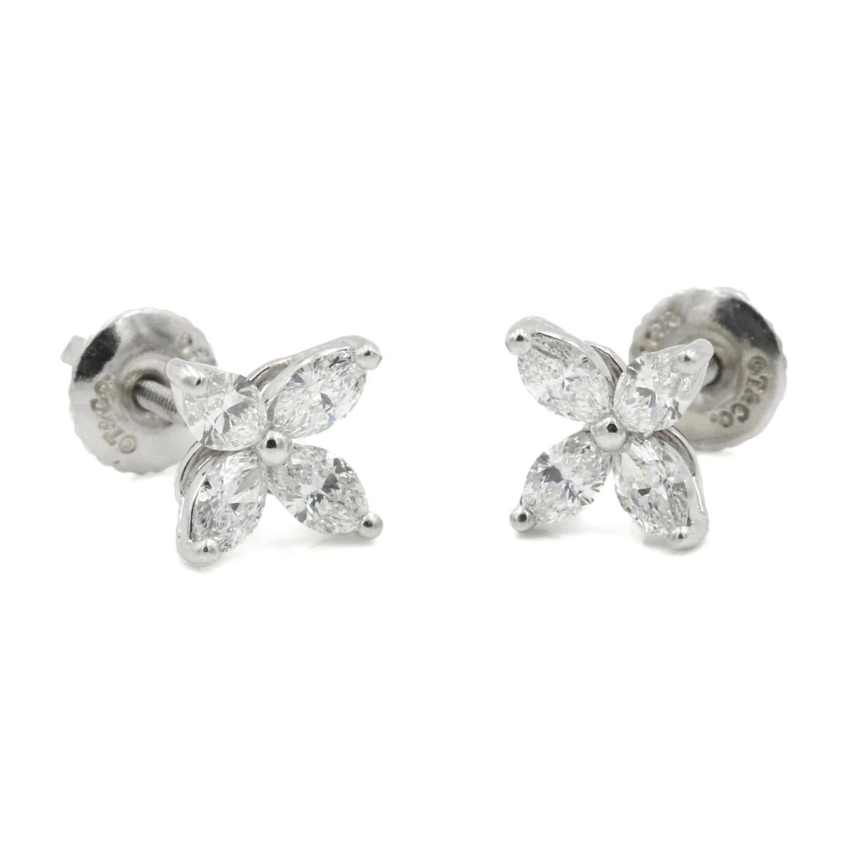 Donna TIFFANY & Co. Orecchini Victoria in platino con diamanti da 0,64 carati in vendita
