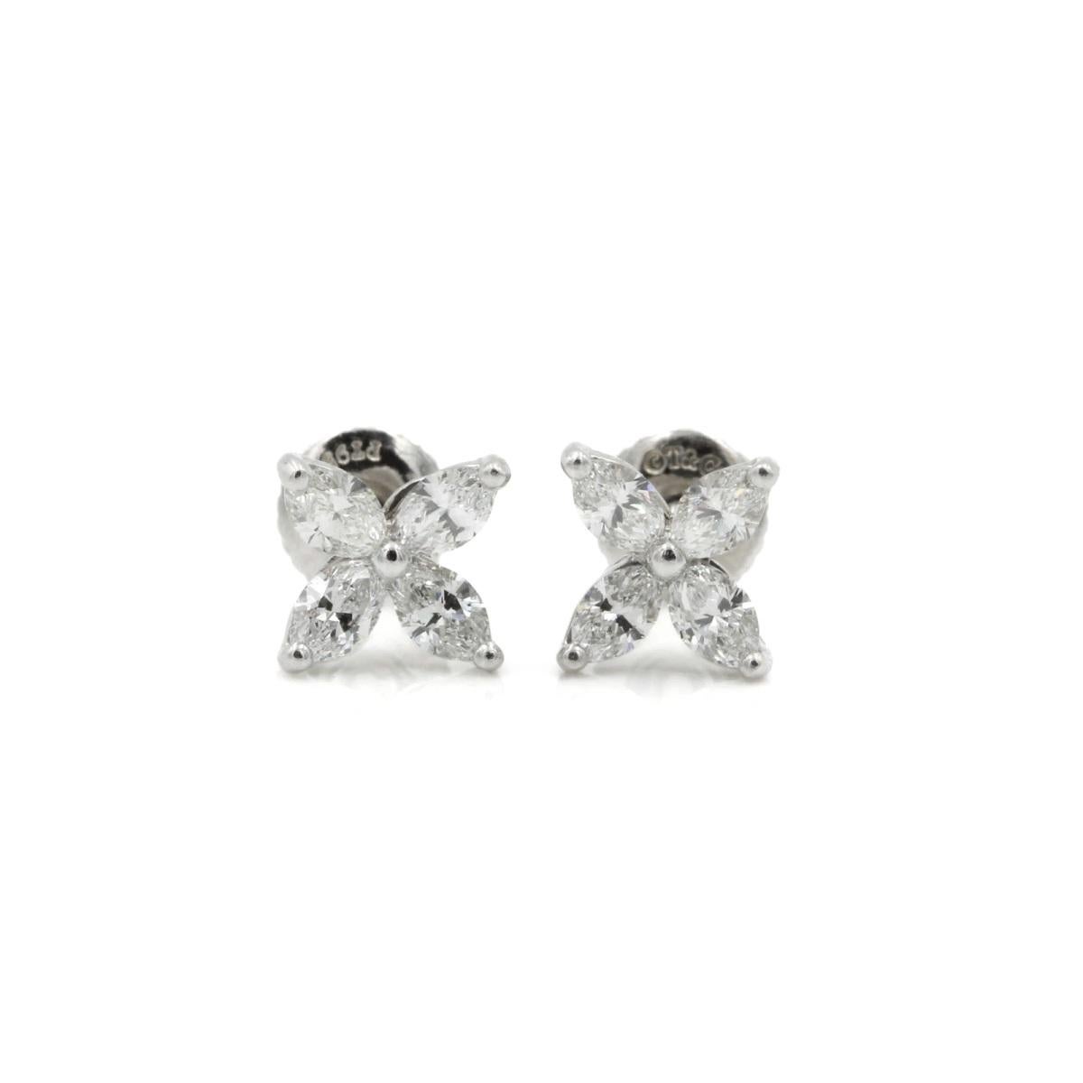 TIFFANY & Co. Orecchini Victoria in platino con diamanti da 0,64 carati in vendita 1