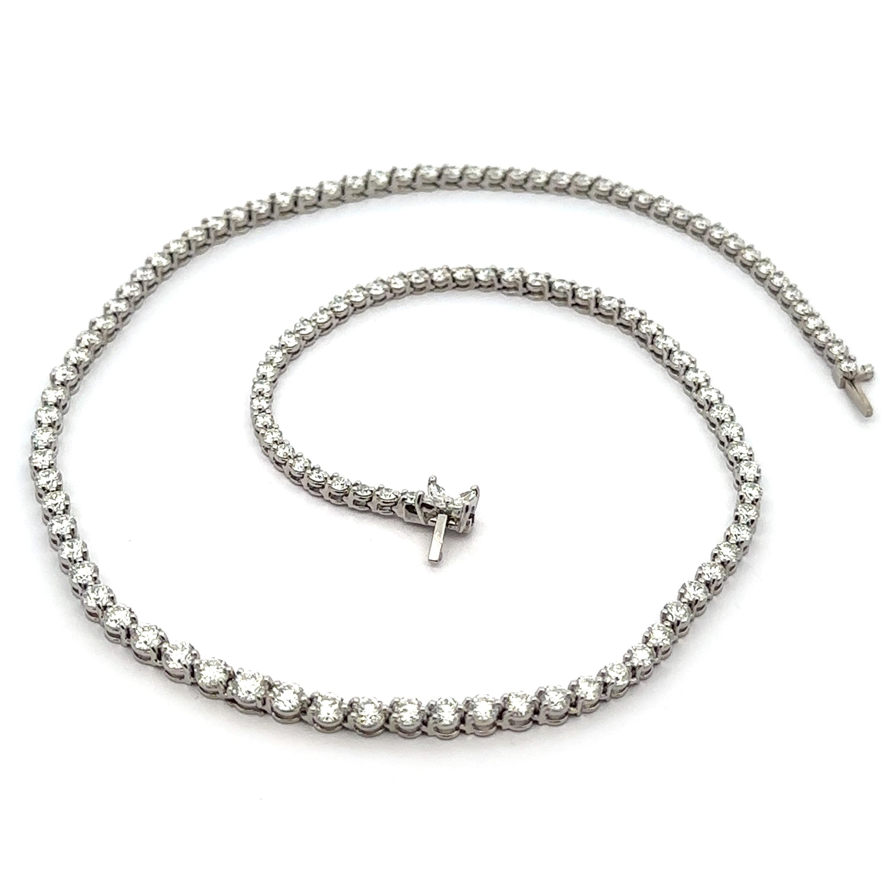 Tiffany & Co. Victoria Platin 10,18ctw Diamant abgestufte Tennis Halskette w Box im Angebot 5