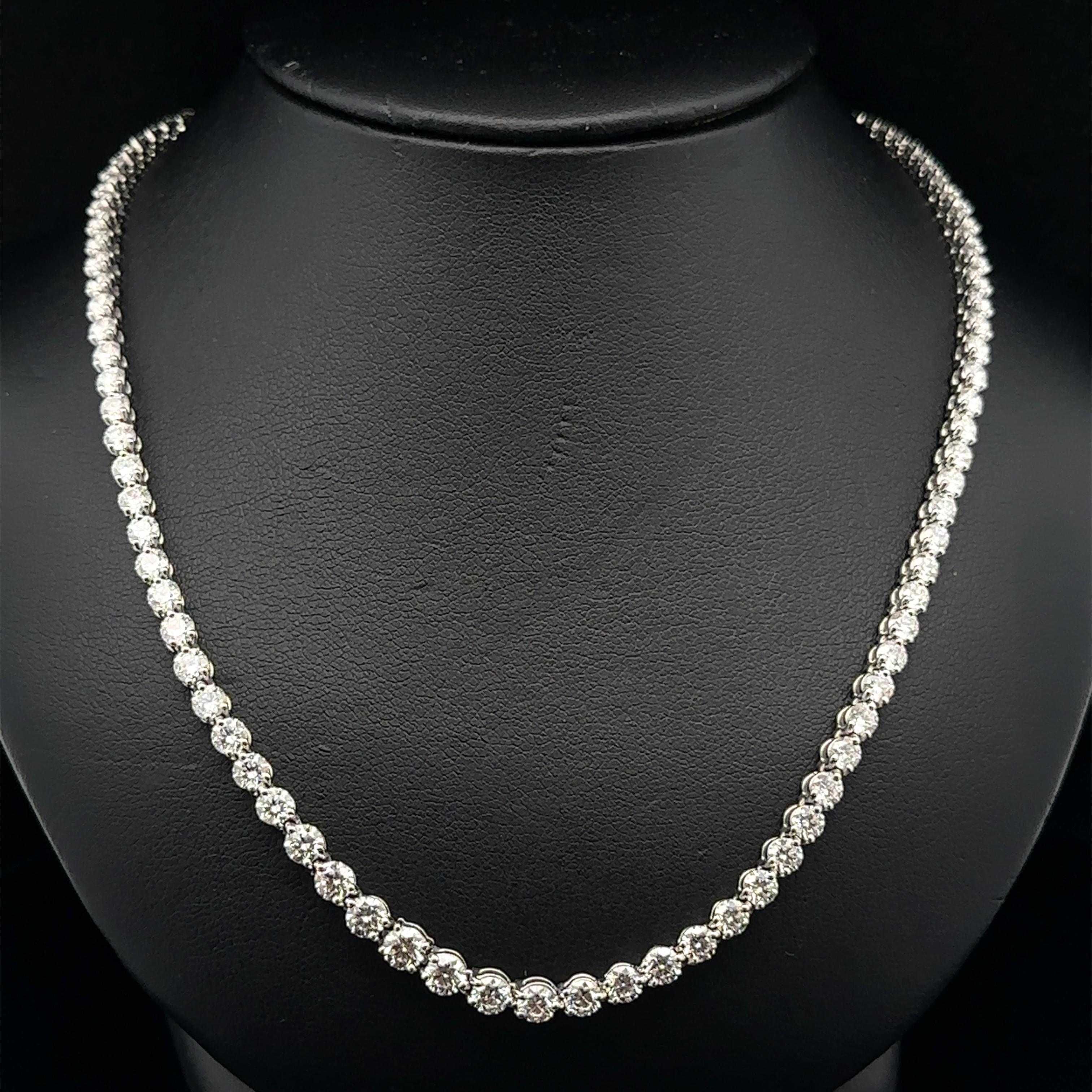 Tiffany & Co. Victoria Platin 10,18ctw Diamant abgestufte Tennis Halskette w Box im Angebot 6