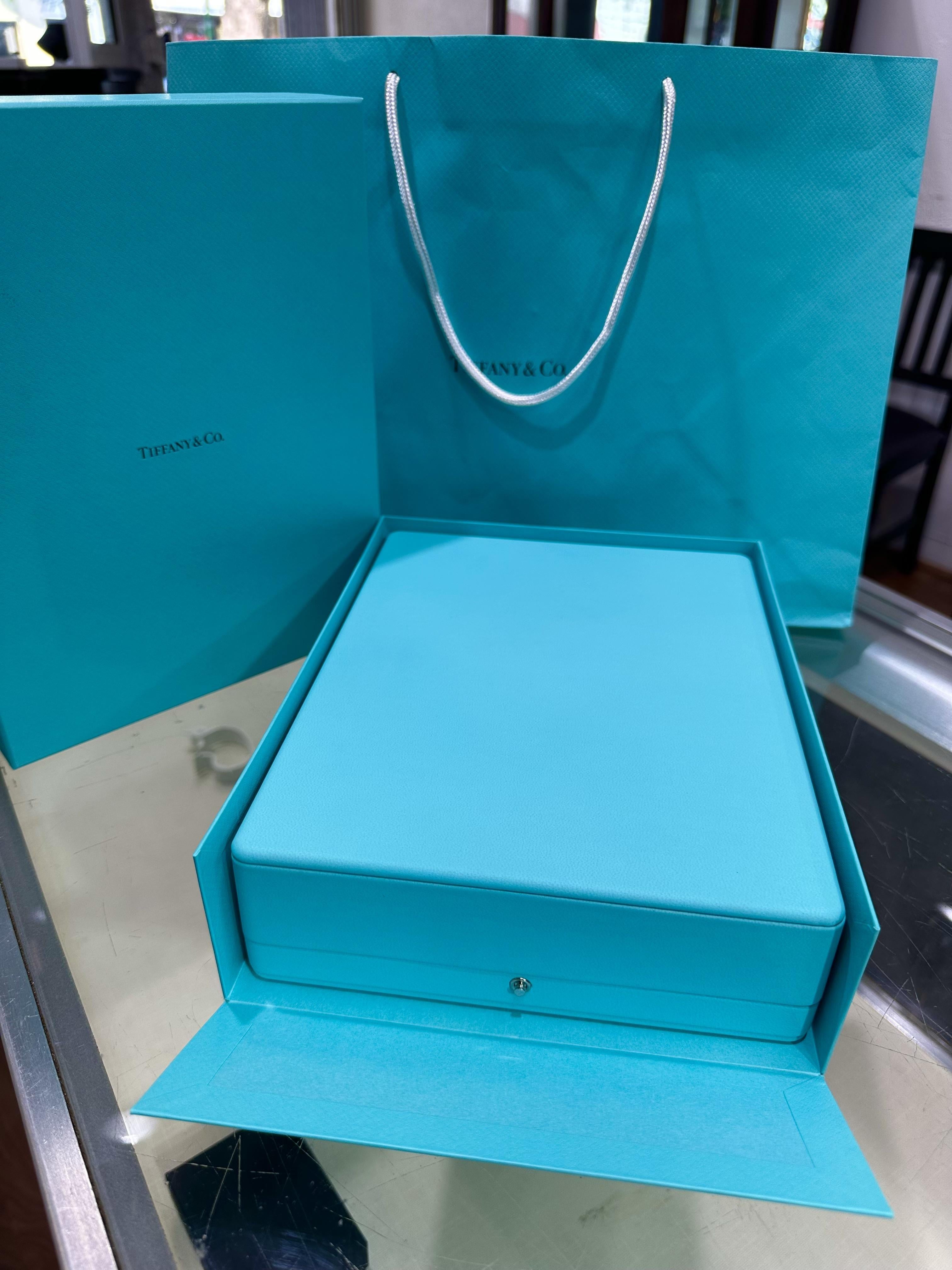 Tiffany & Co. Victoria Platin 10,18ctw Diamant abgestufte Tennis Halskette w Box (Brillantschliff) im Angebot