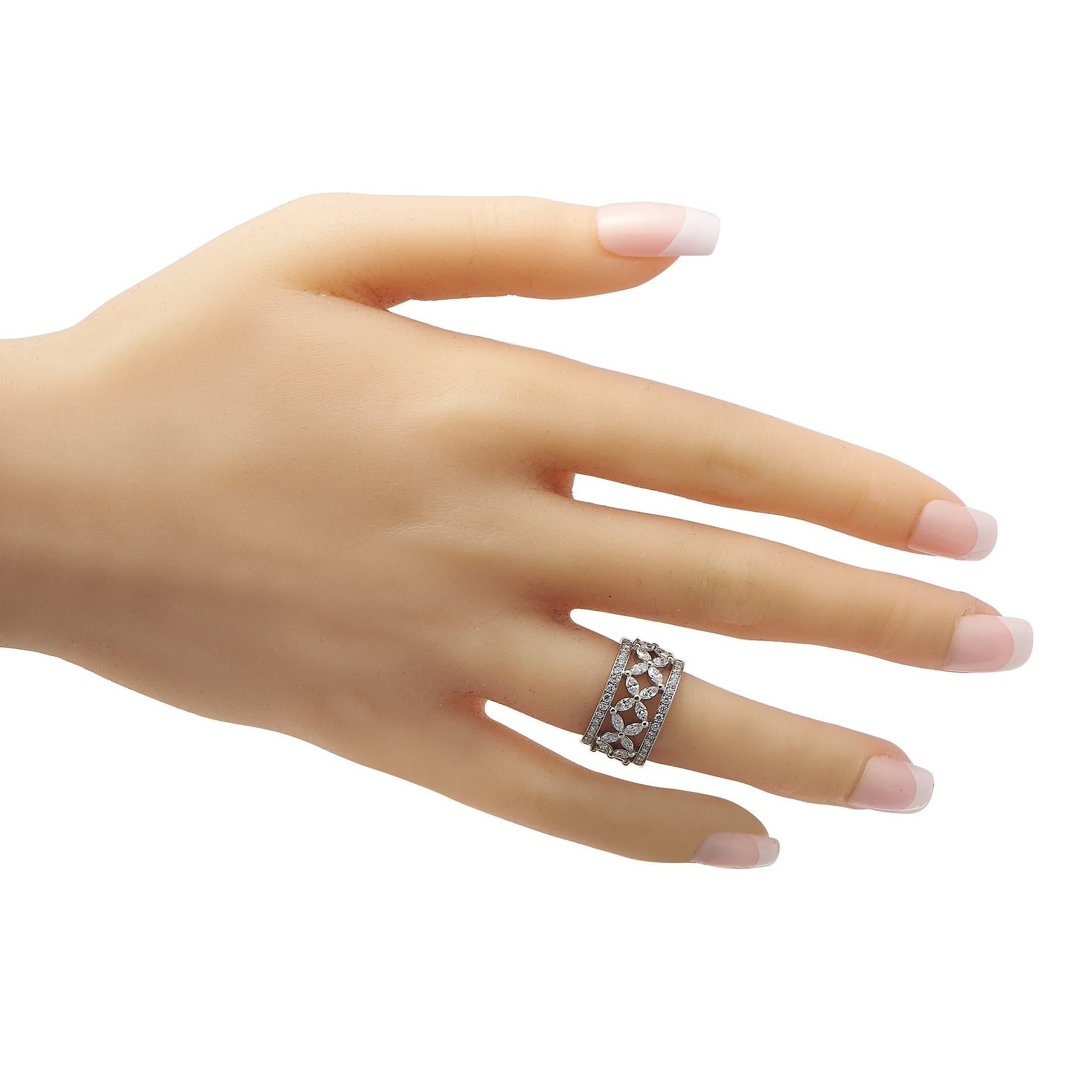 Round Cut Tiffany & Co. Victoria Platinum 2.34 ct Diamond Wide Band Ring