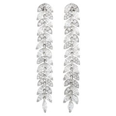 Tiffany & Co. Victoria Platinum 3.60 ct Diamond Vine Drop Earrings