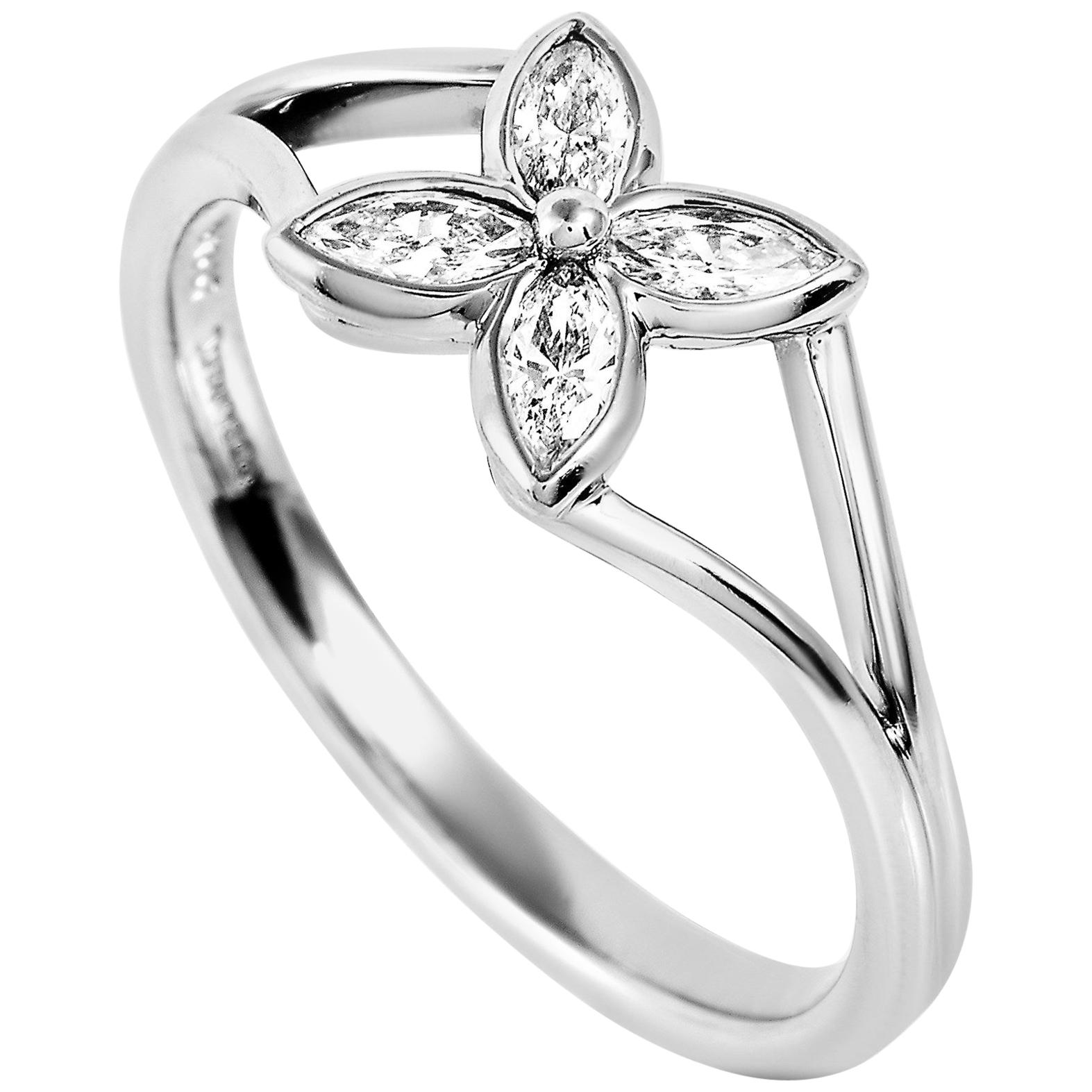 Tiffany & Co. Victoria Platinum and 0.40 Carat Diamond Small Flower Ring