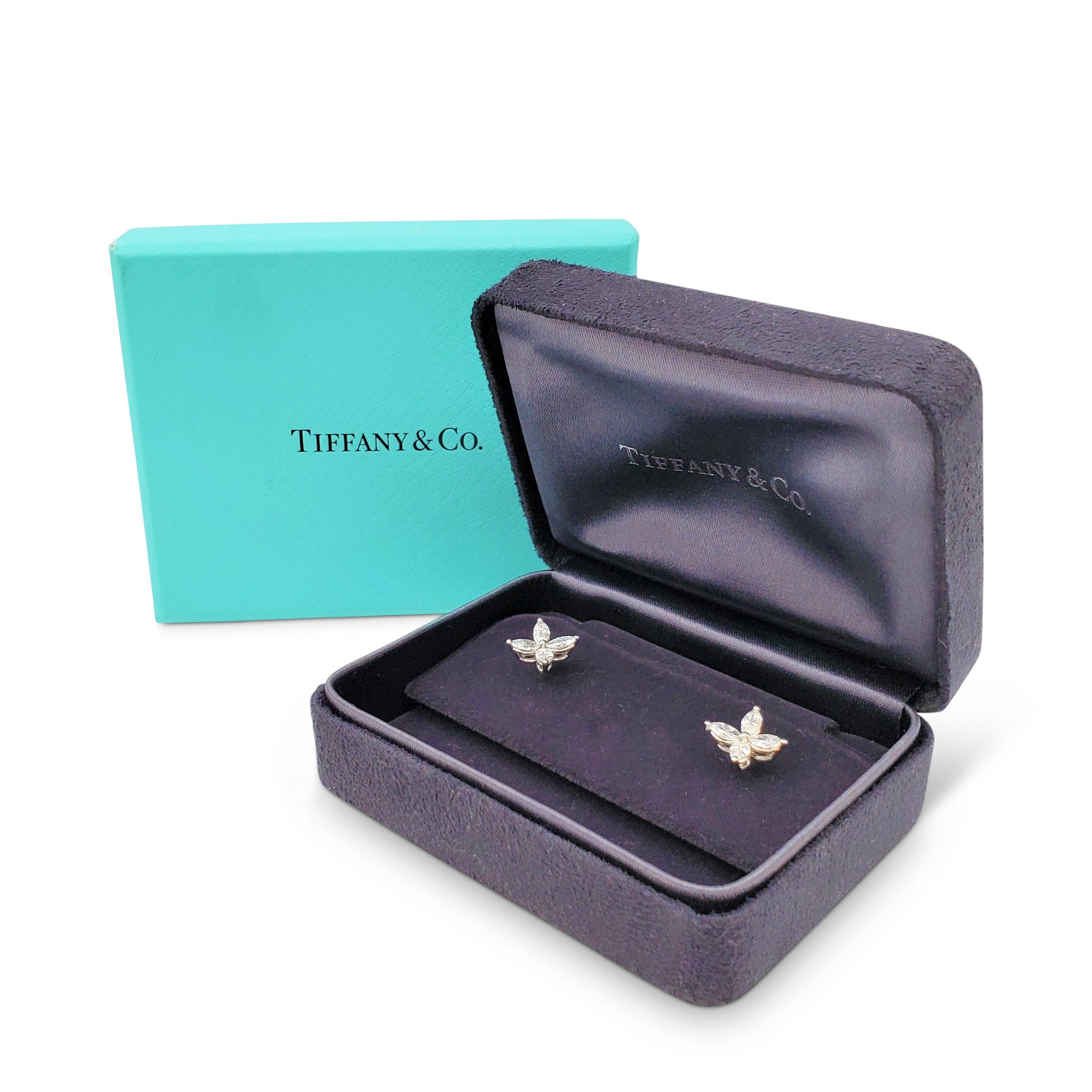 Tiffany & Co. 'Victoria' Platinum and Diamond Earrings In Excellent Condition In New York, NY