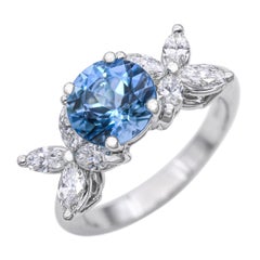 Tiffany & Co. Victoria Platinum Aquamarine Diamond Ring