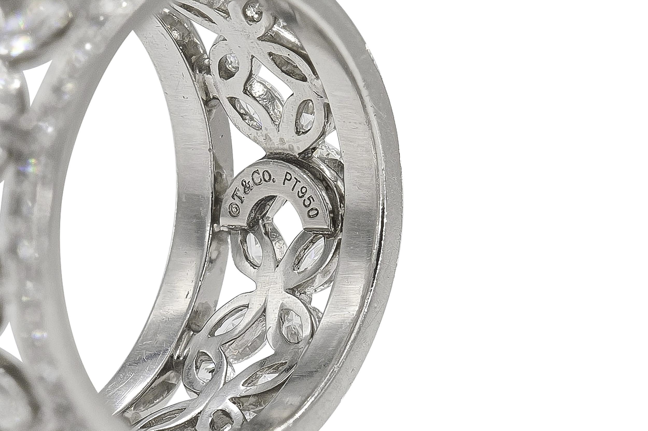 Tiffany & Co. Viktorianischer Platin-Diamant-Ring im Zustand „Gut“ im Angebot in New York, NY