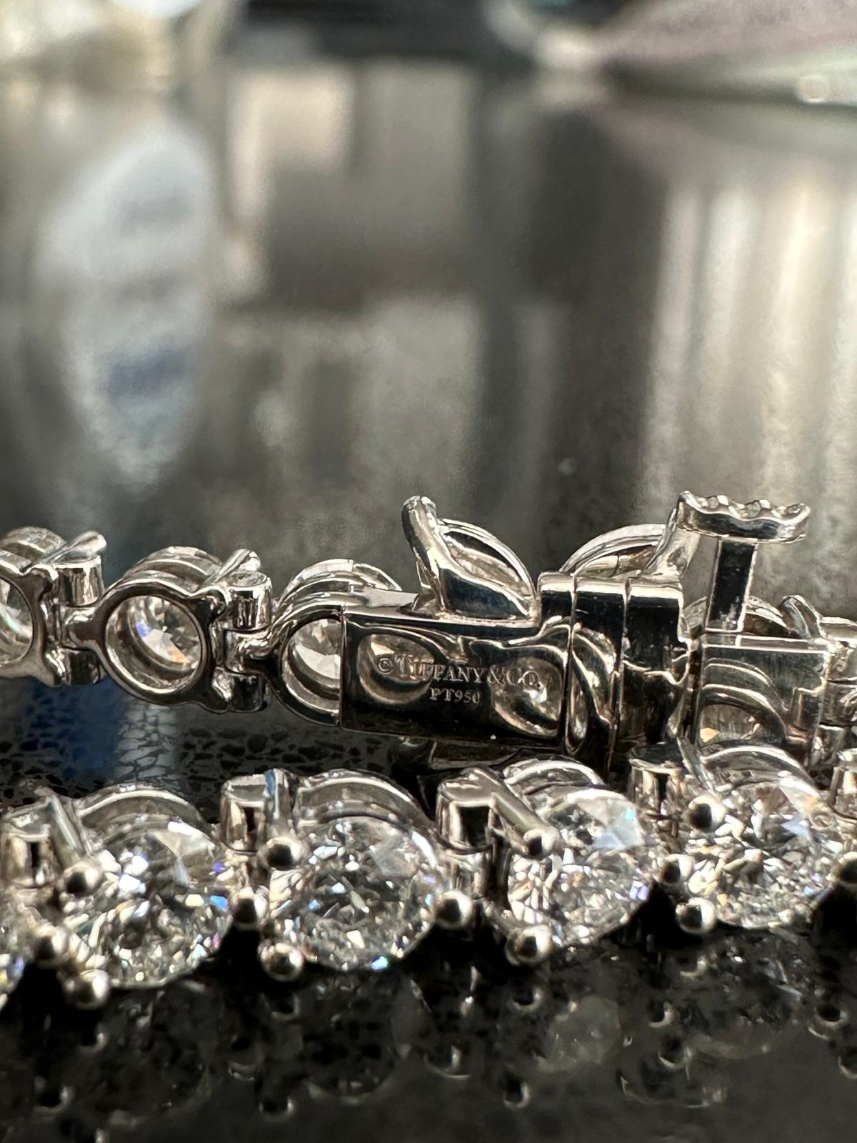 Victorian Tiffany Co Victoria Platinum Diamond Bracelet 7 inch For Sale