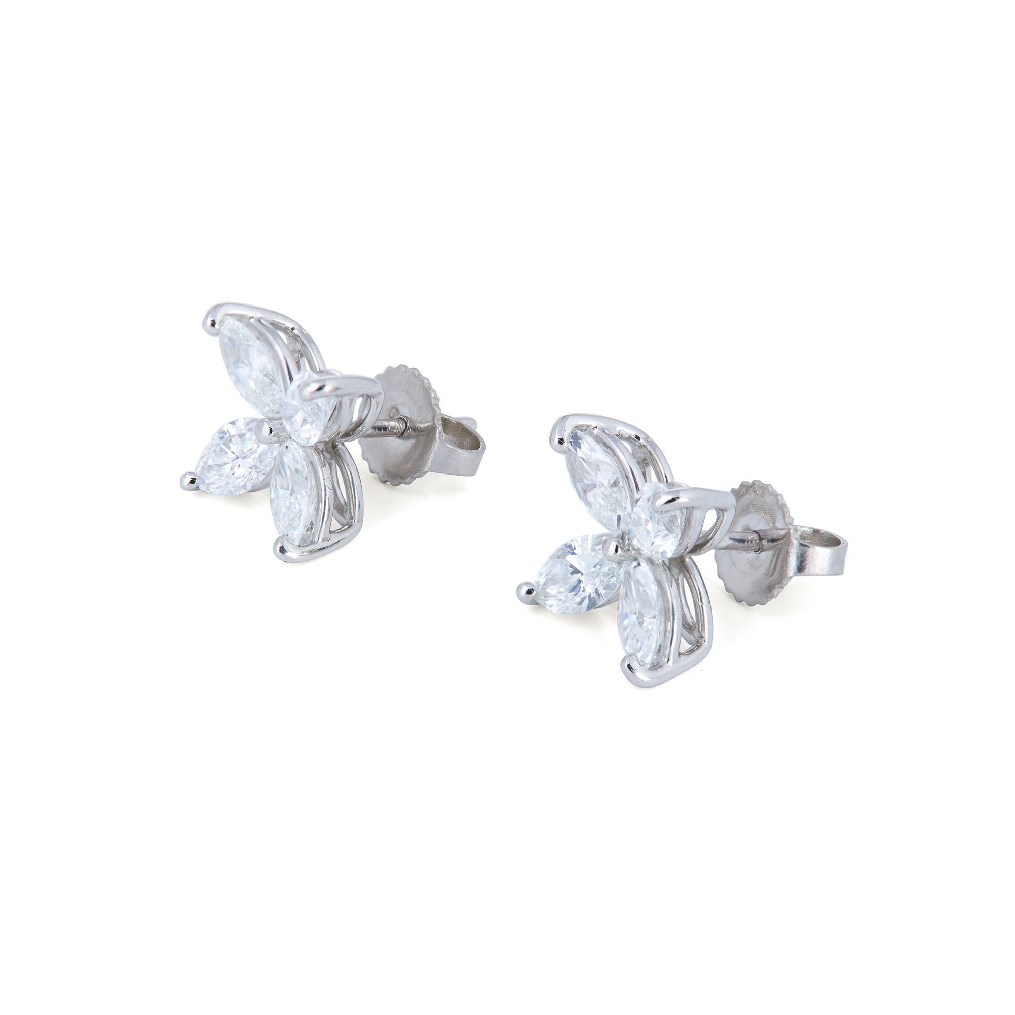 Contemporary Tiffany & Co. Victoria Platinum Diamond Earrings, Large