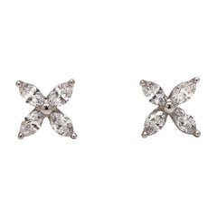 Tiffany 
Co. Victoria Platinum Diamond Earrings, Medium