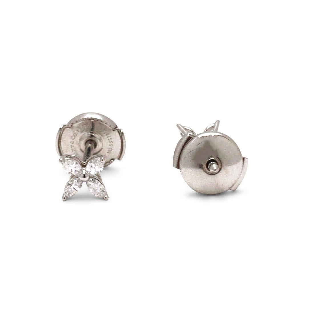Marquise Cut Tiffany & Co. Victoria Platinum Diamond Earrings, Mini