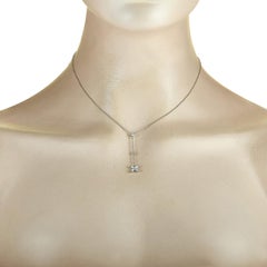 Tiffany & Co. Victoria Platinum Diamond Flower Pendant Chain Necklace