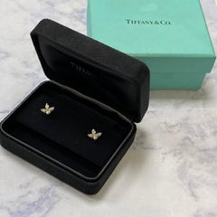 Tiffany & Co. Victoria Platinum Diamond Medium Stud Earrings 0.92 Carat