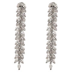 Used Tiffany & Co. "Victoria" Platinum Diamond Vine Earrings