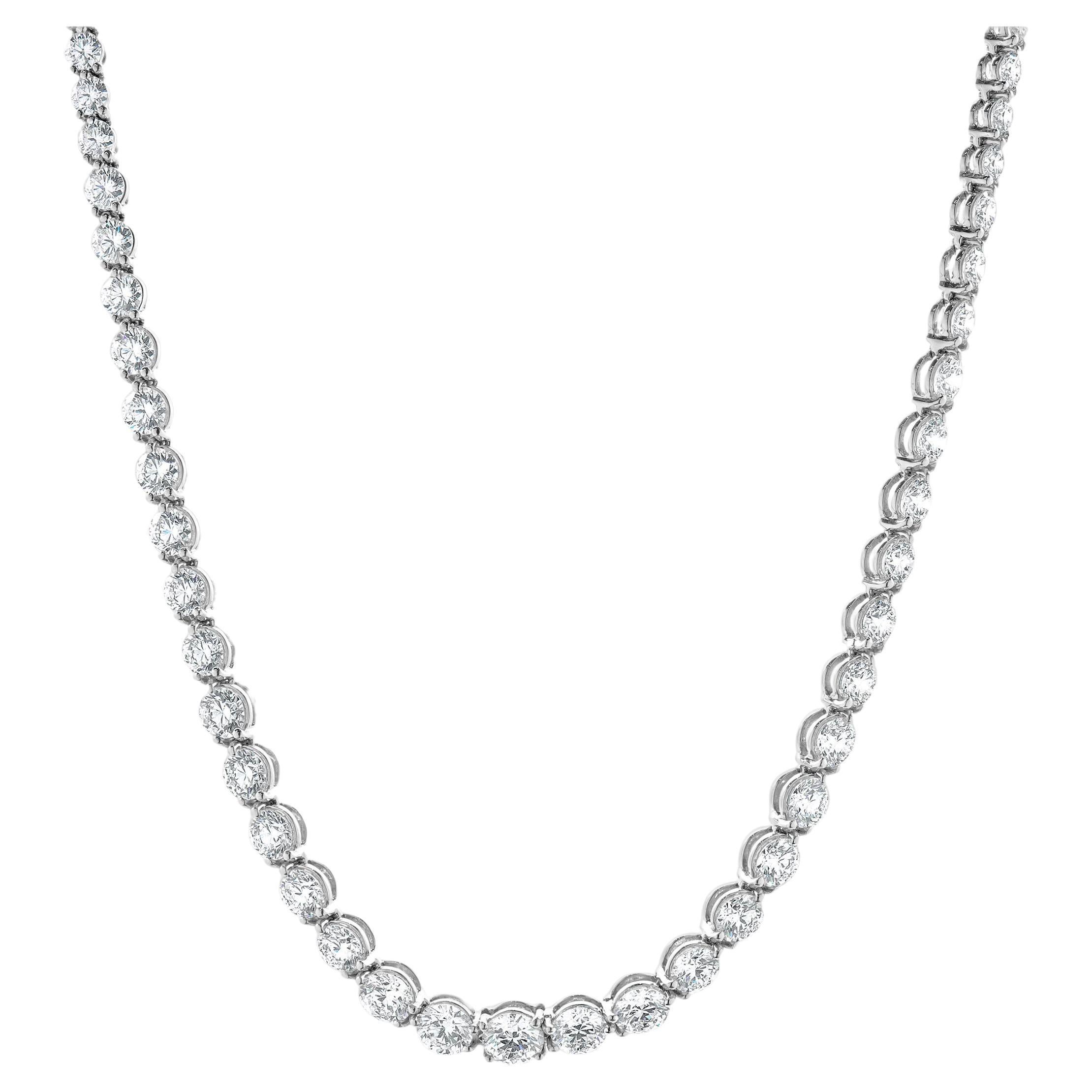Tiffany & Co. Victoria Platinum Graduated Line Diamond Necklace