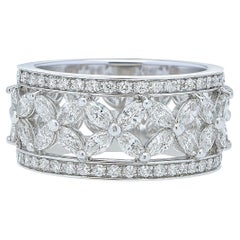 Tiffany & Co. Victoria Platinum Marquise Round Diamond Band Ring