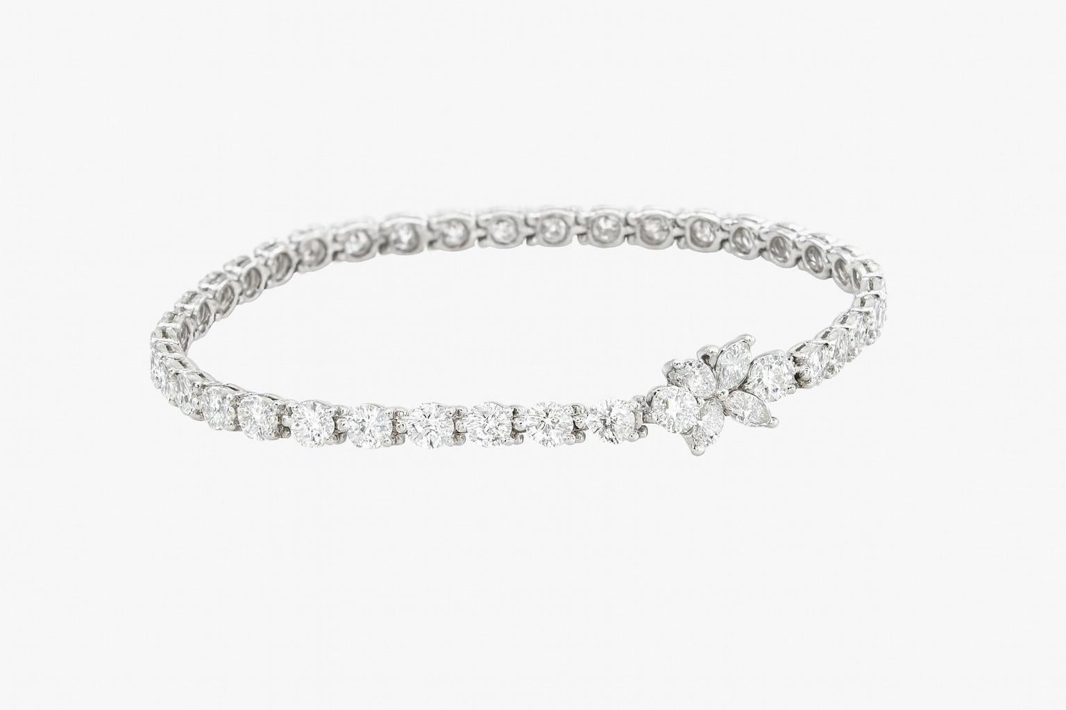 Tiffany & Co. Pulsera Victoria Platino Diamante Redondo Marquesa Contemporáneo en venta