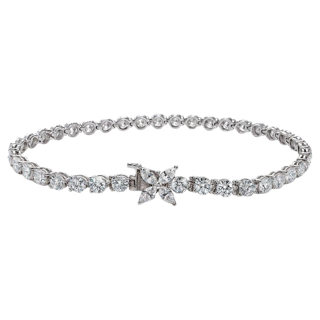 Tiffany & Co. Pulsera Victoria Platino Diamante Redondo Marquesa en venta