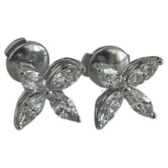 Vintage Tiffany Co Victoria platinum with diamonds mini studs earrings 