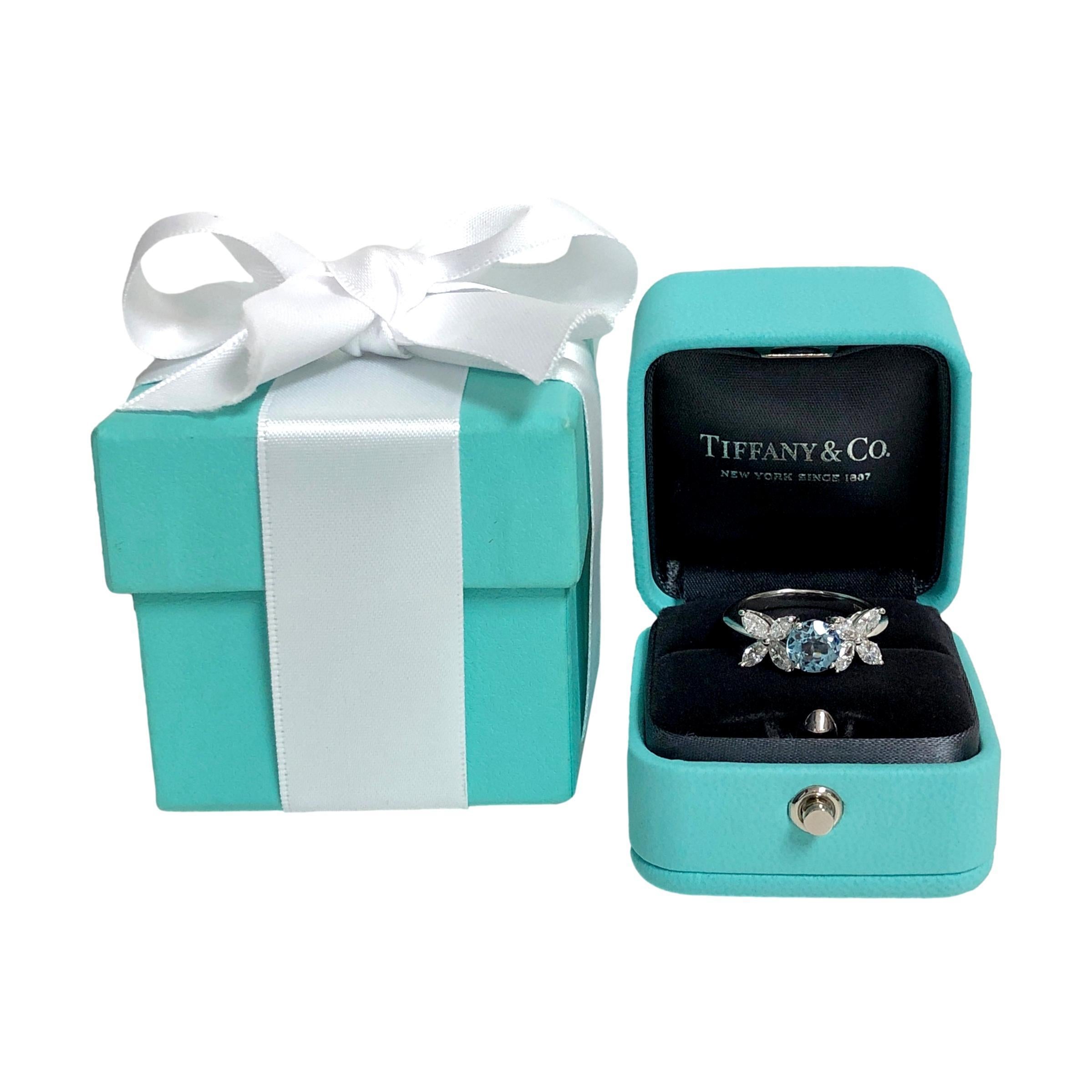 Tiffany & Co. Bague Victoria, aigue-marine et diamants marquises de 2 carats au total 5