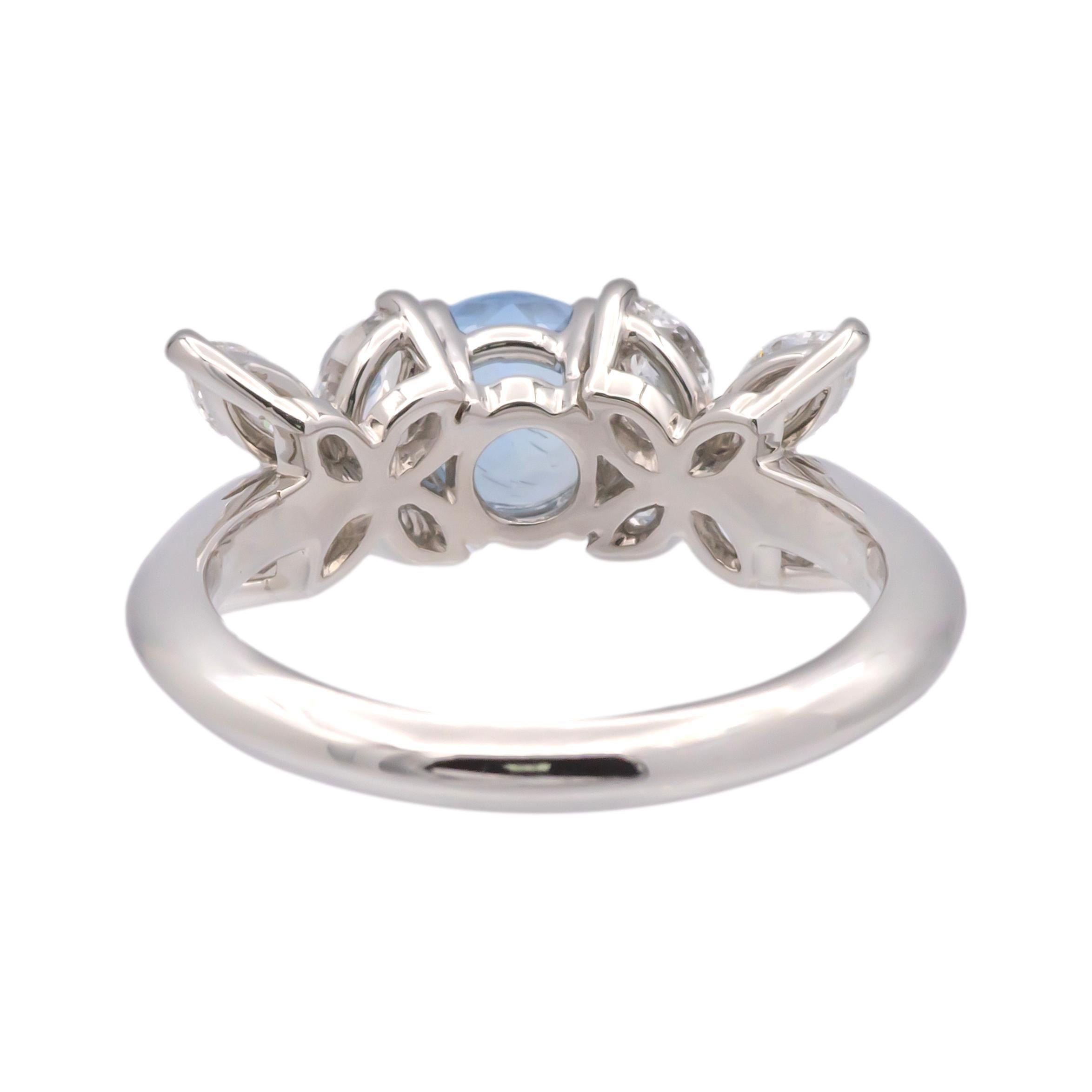 Tiffany & Co. Bague Victoria, aigue-marine et diamants marquises de 2 carats au total Excellent état à New York, NY