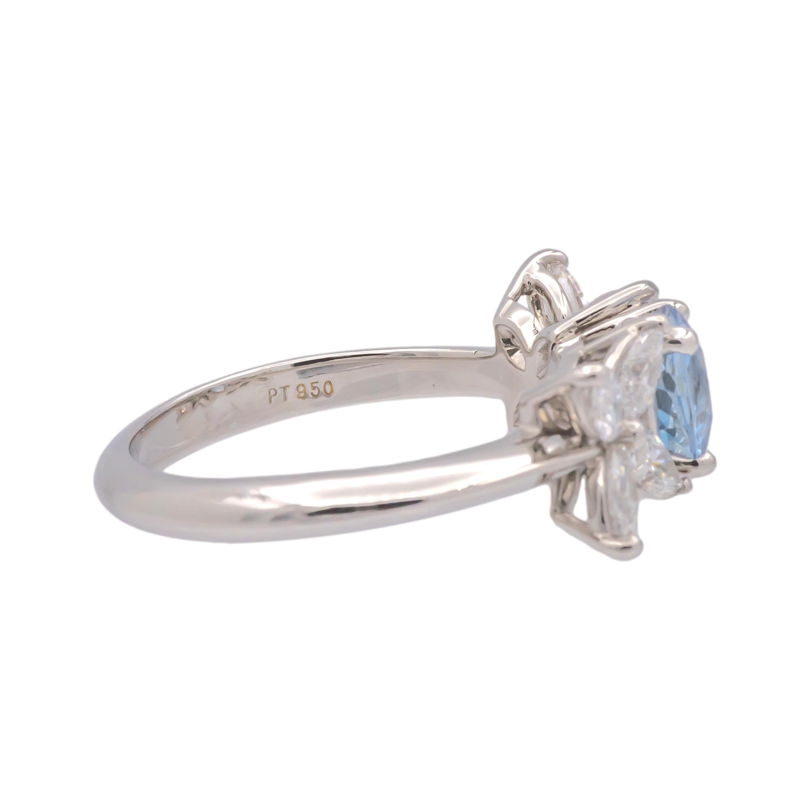  Tiffany & Co. Bague Victoria, aigue-marine et diamants marquises de 2 carats au total Pour femmes 