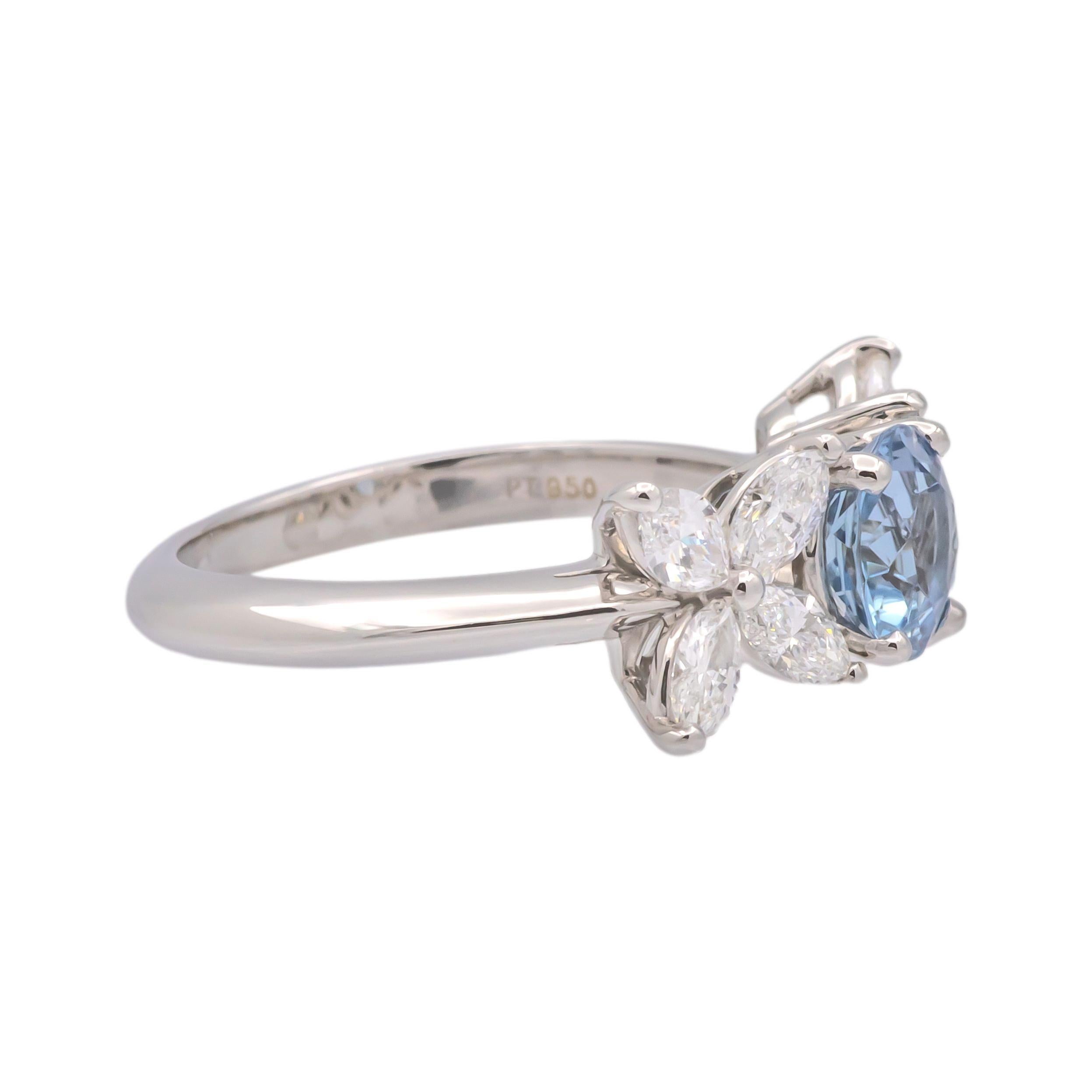 Tiffany & Co. Bague Victoria, aigue-marine et diamants marquises de 2 carats au total 3