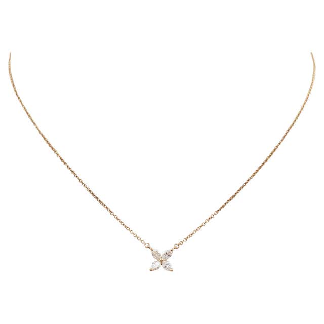 Tiffany and Co. 'Victoria' Rose Gold and Diamond Pendant Necklace at ...