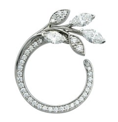 Tiffany & Co. Victoria Round and Marquise Diamond Vine Circle Platinum Earrings