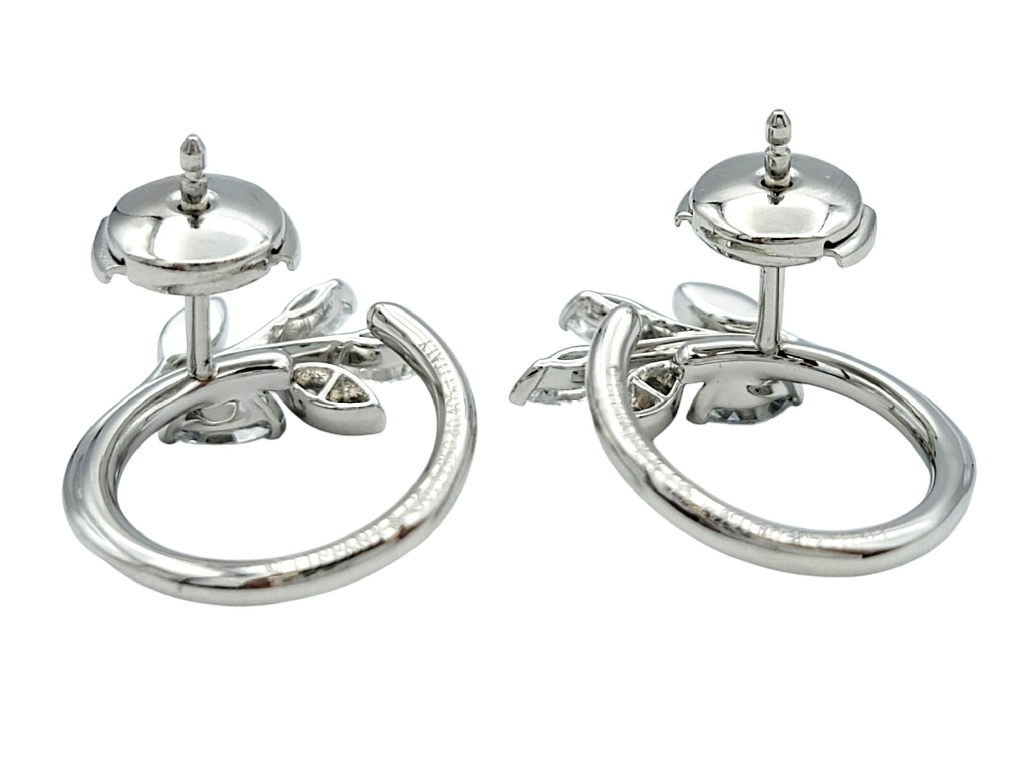 Women's Tiffany & Co. Victoria Round and Marquise Diamond Vine Circle Platinum Earrings For Sale