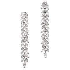Tiffany & Co. Victoria Round and Marquise Diamond Vine Drop Earrings in Platinum