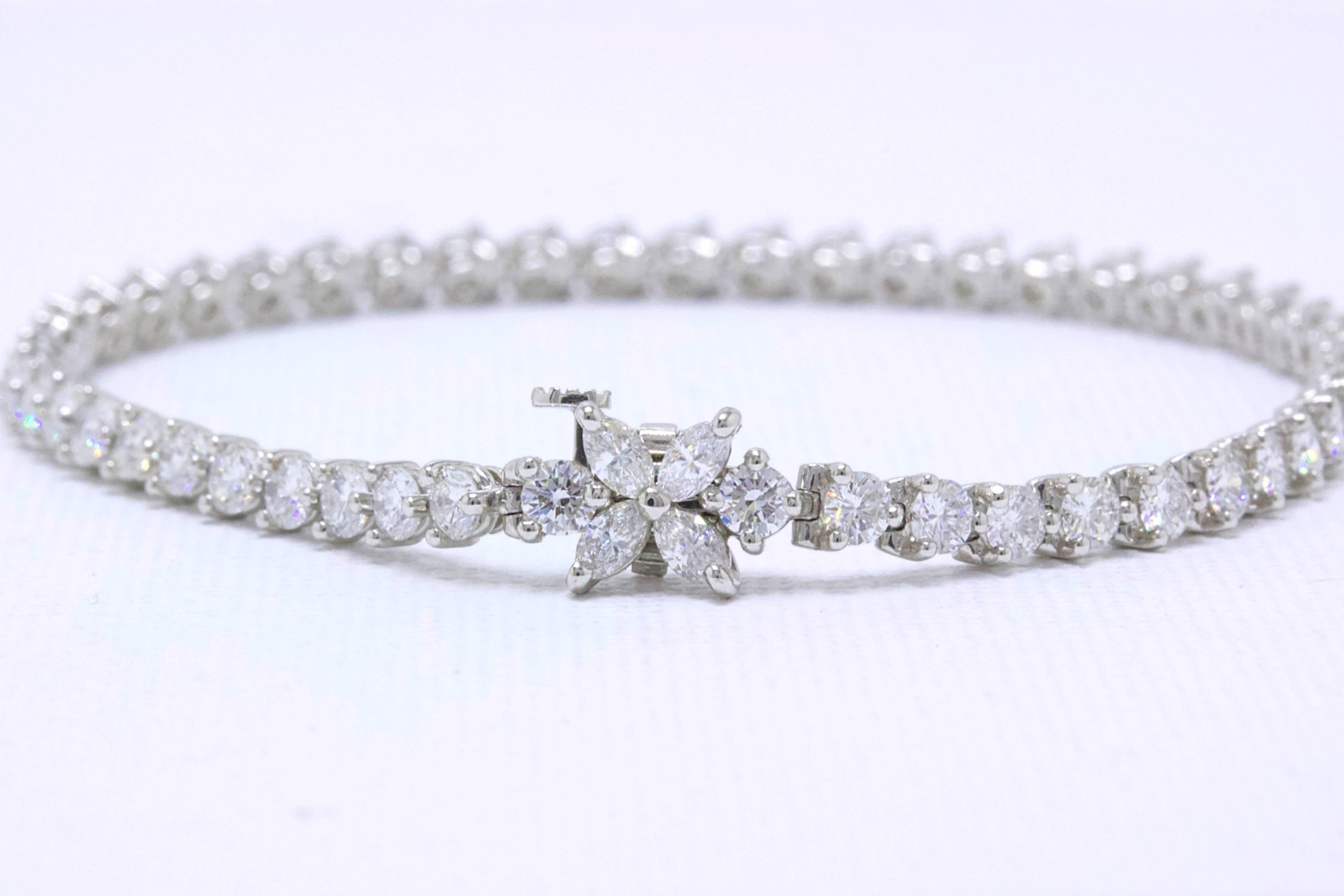 Tiffany & Co Victoria Rounds and Marquises Diamond Bracelet in Platinum 4.13TCW 6