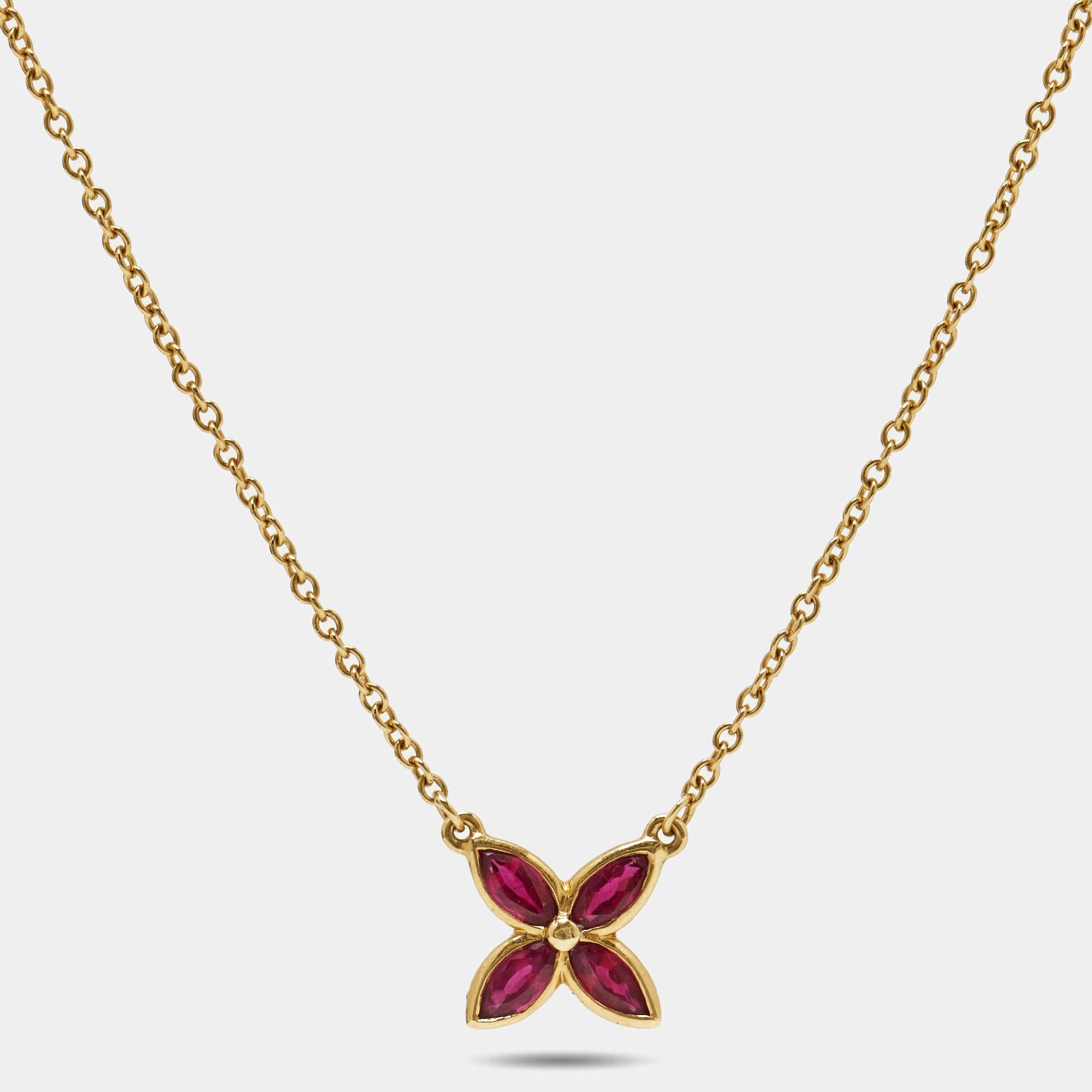 Aesthetic Movement Tiffany & Co. Victoria Ruby 18k Yellow Gold Necklace