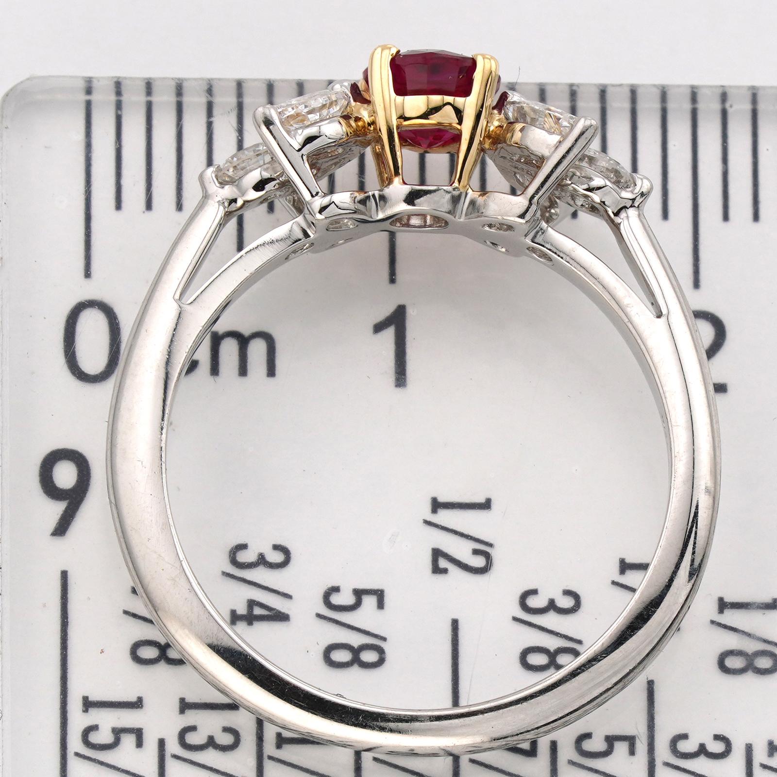 TIFFANY & CO. Victoria Ruby Diamond Platinum Ring 51 For Sale 3