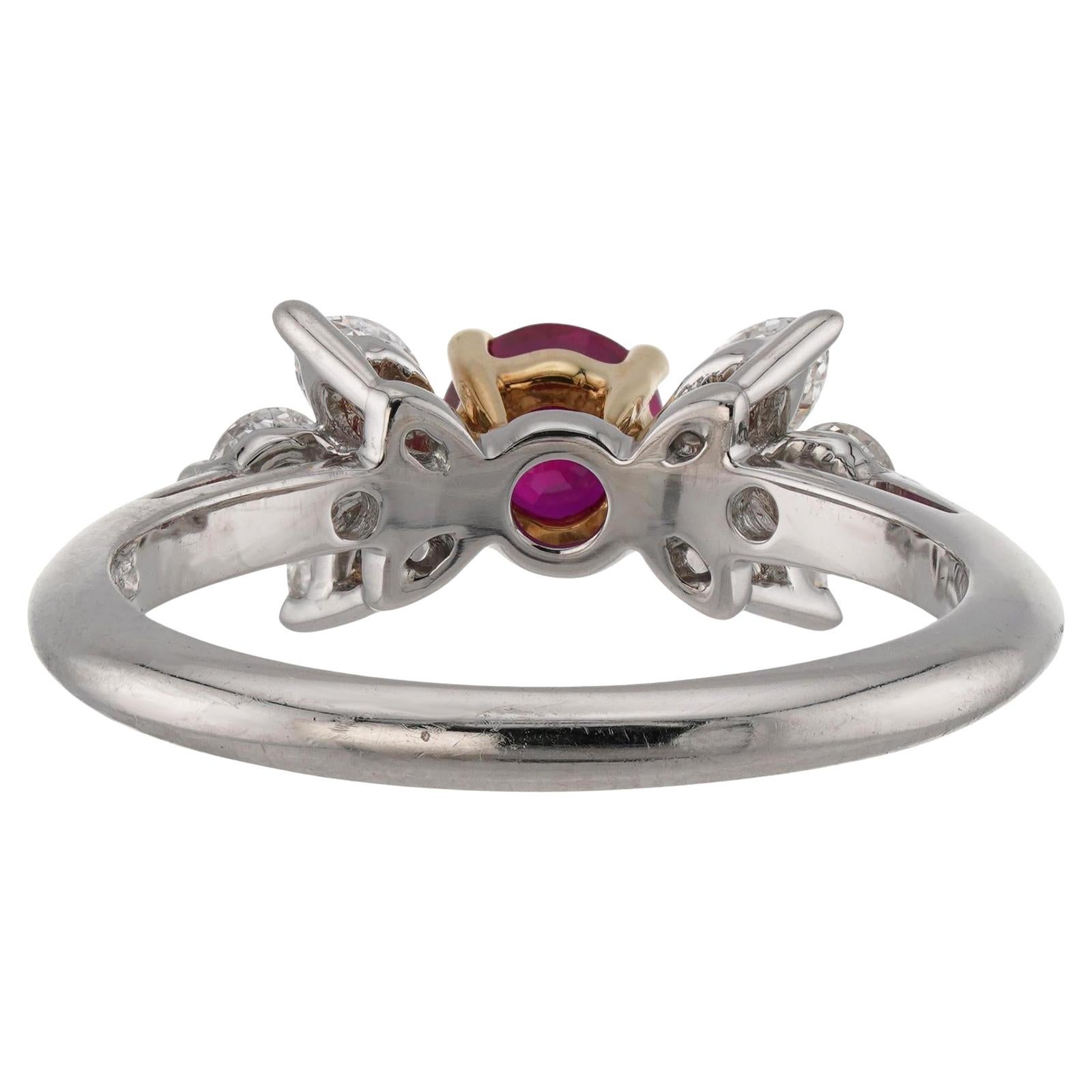 TIFFANY & CO. Victoria Ruby Diamond Platinum Ring 51 For Sale 4