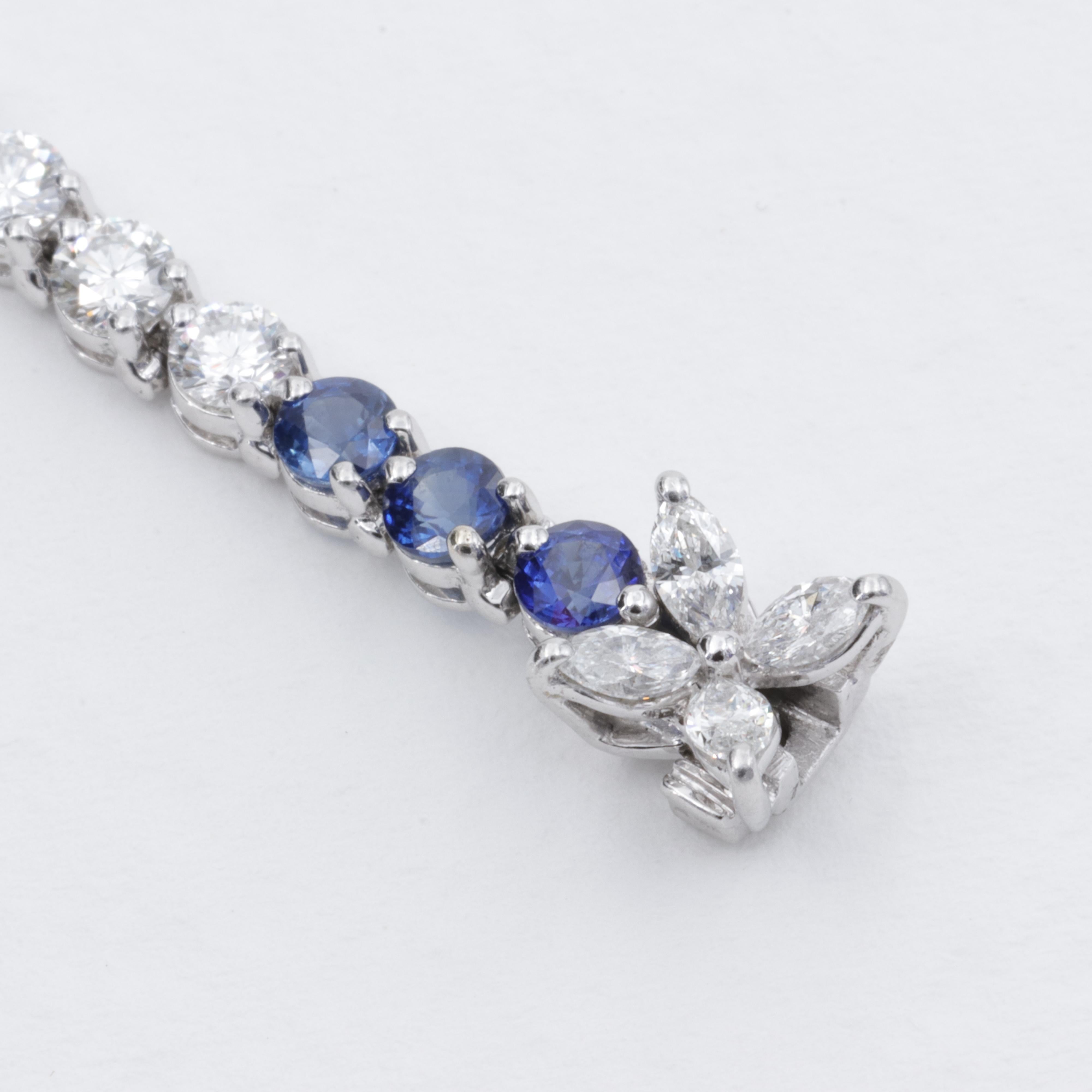 Moderne Tiffany & Co. Bracelet victorien en platine avec saphirs et diamants 