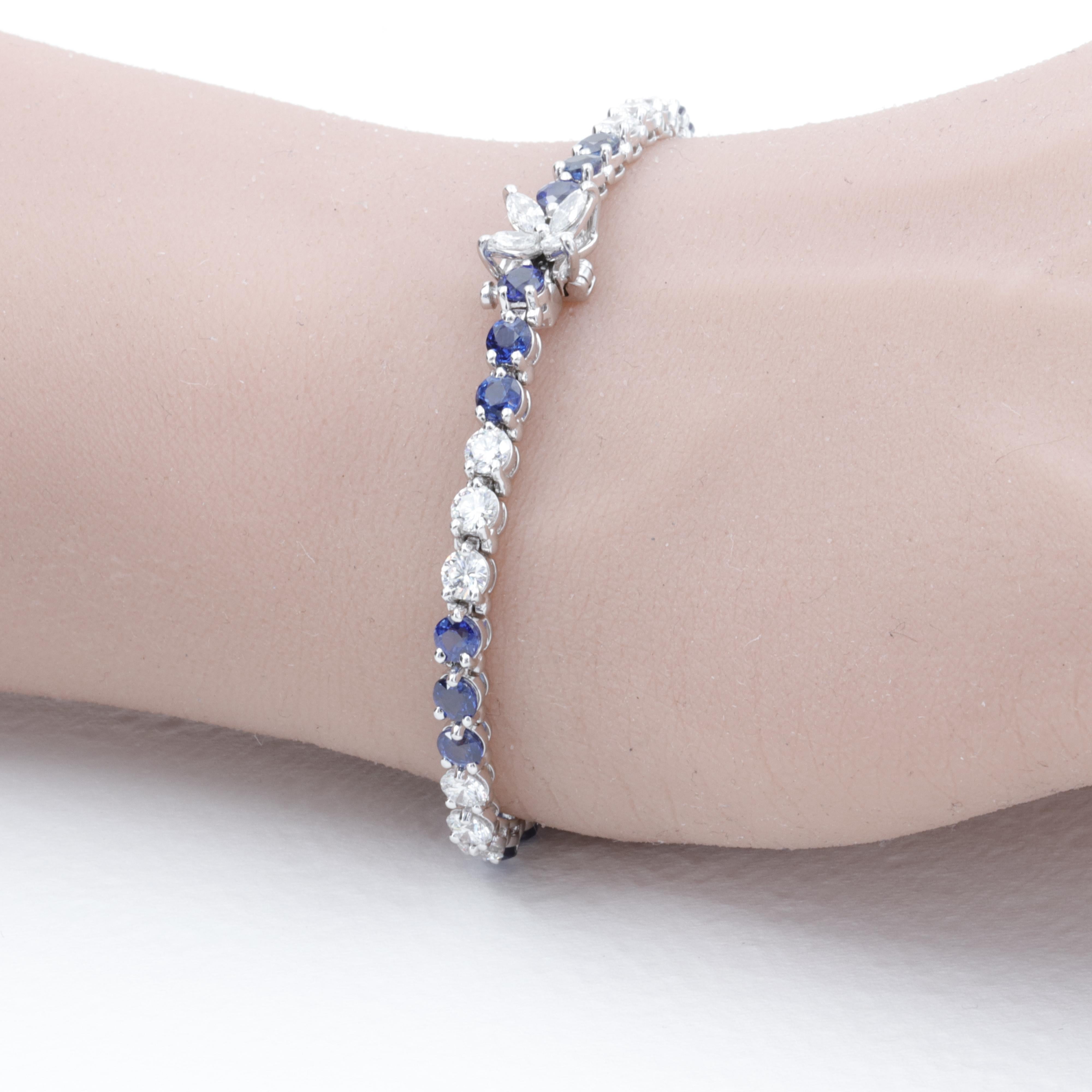  Tiffany & Co. Bracelet victorien en platine avec saphirs et diamants  Unisexe 
