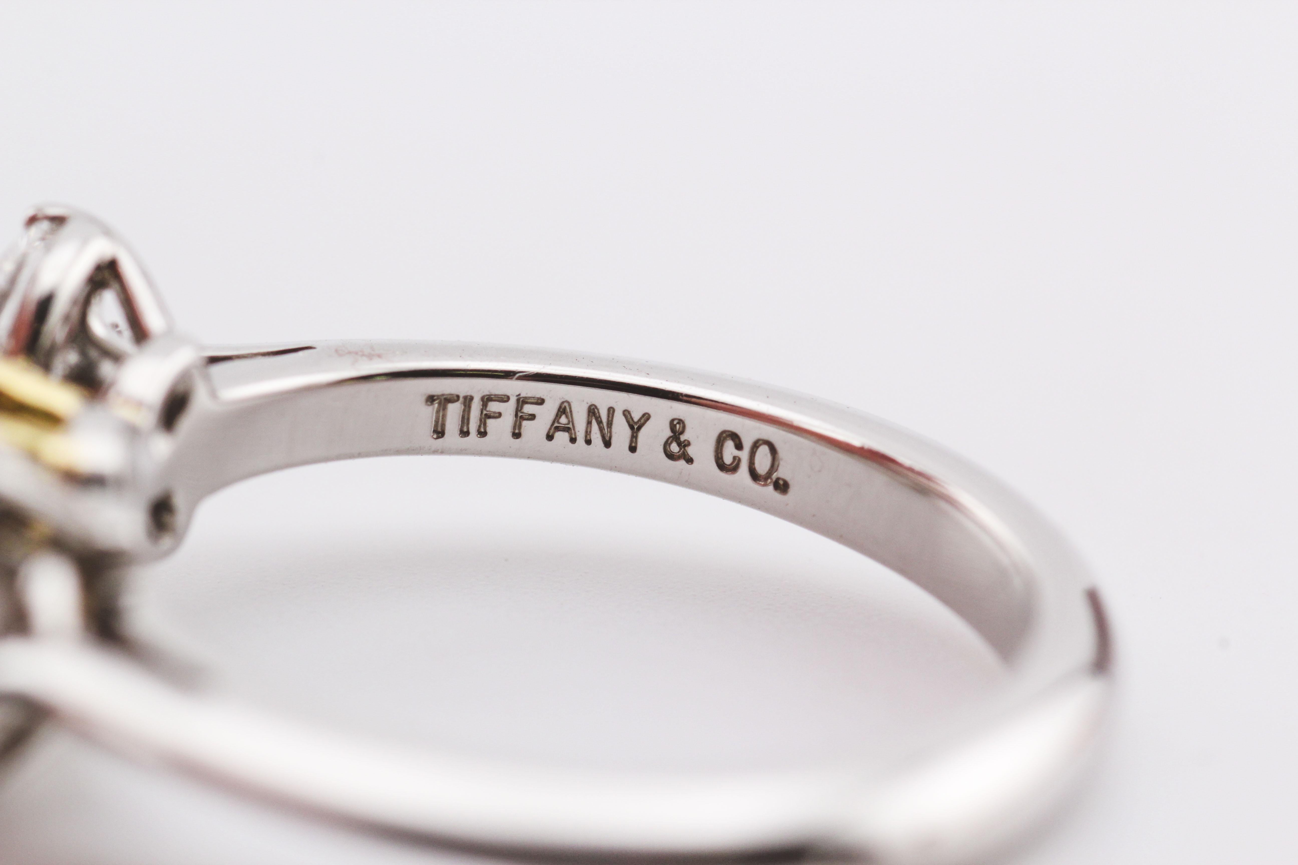 Tiffany & Co. Victoria Saphir Diamant 18k Gold Platin Ring Größe 4,5 2