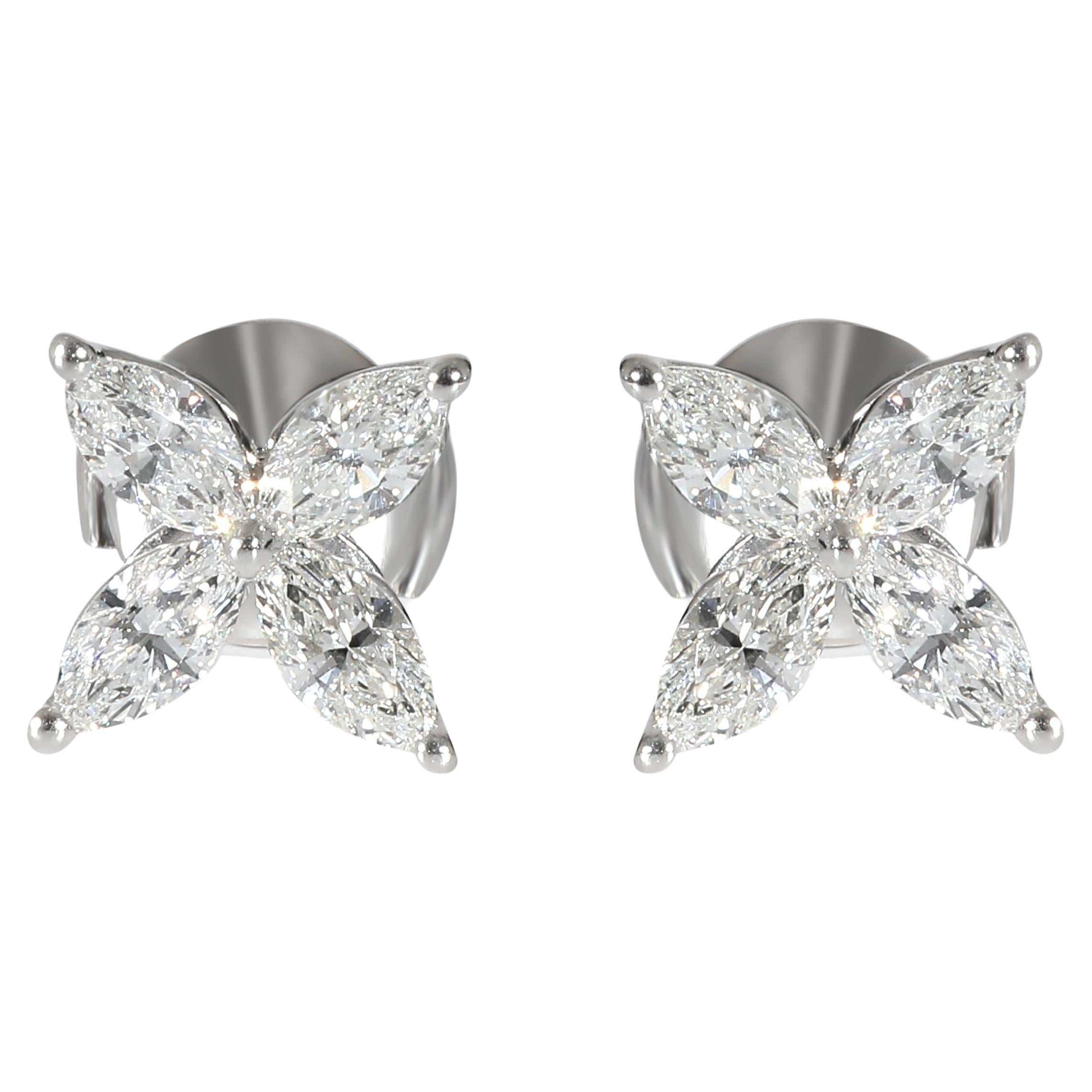Tiffany & Co. Victoria Stud Earrings in Platinum 0.92 CTW