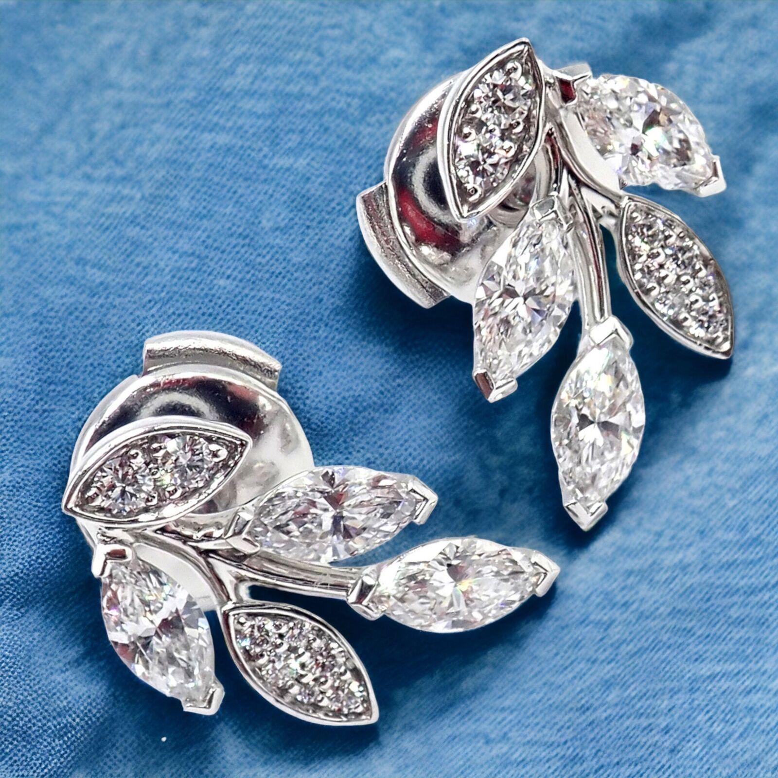 Tiffany & Co Victoria Vine Diamond Platinum Small Earrings For Sale 5
