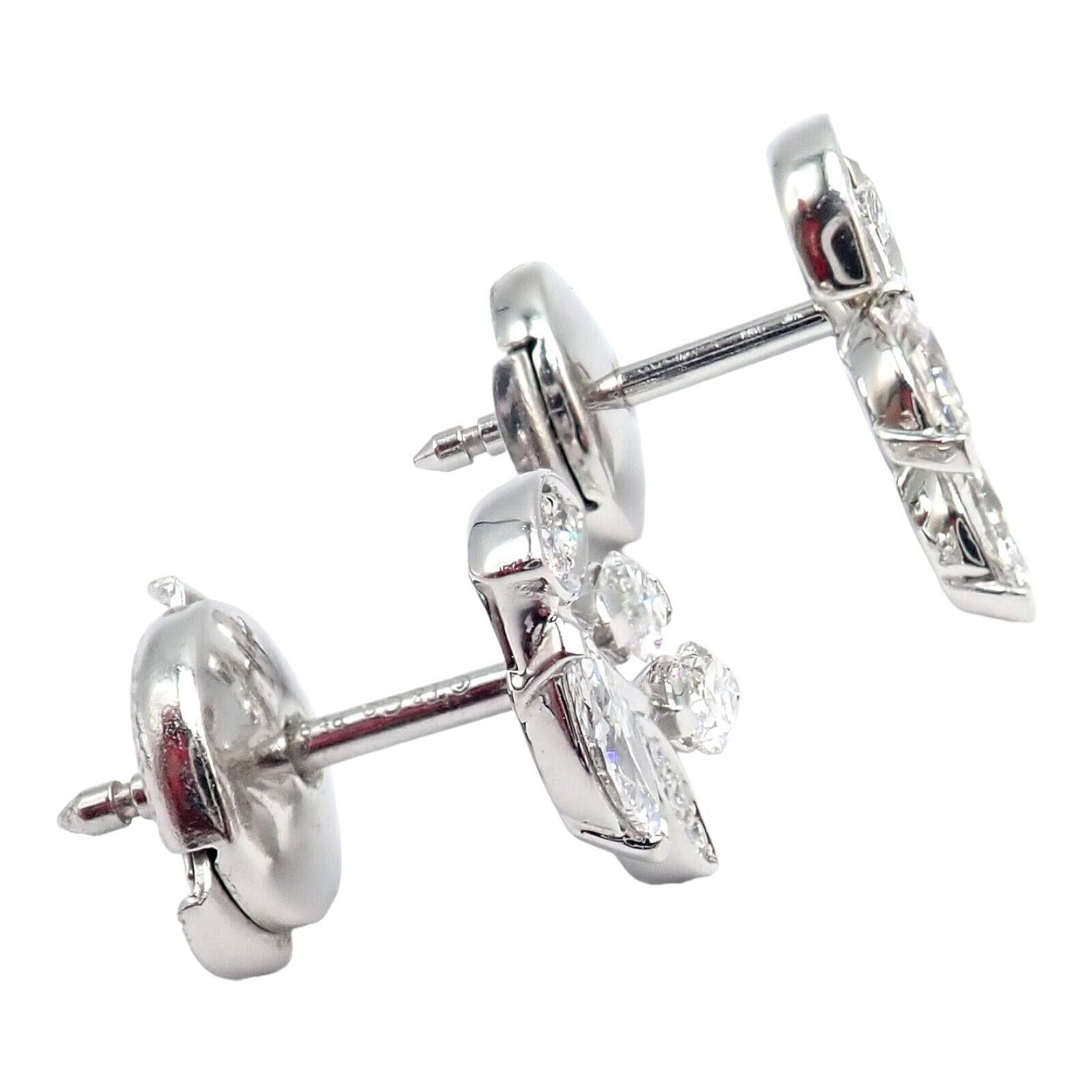 Brilliant Cut Tiffany & Co Victoria Vine Diamond Platinum Small Earrings For Sale