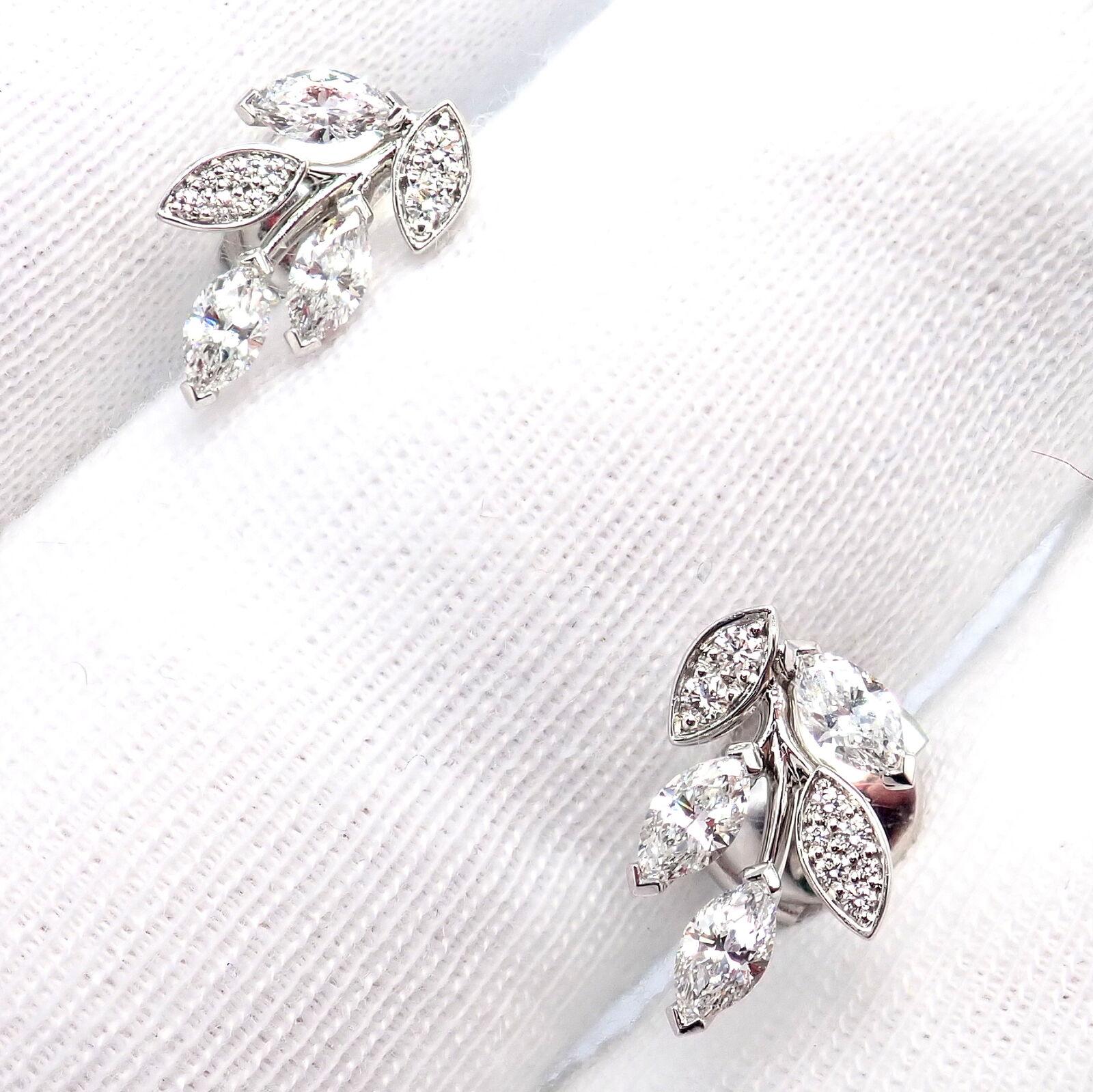 Tiffany & Co Victoria Vine Diamond Platinum Small Earrings For Sale 1