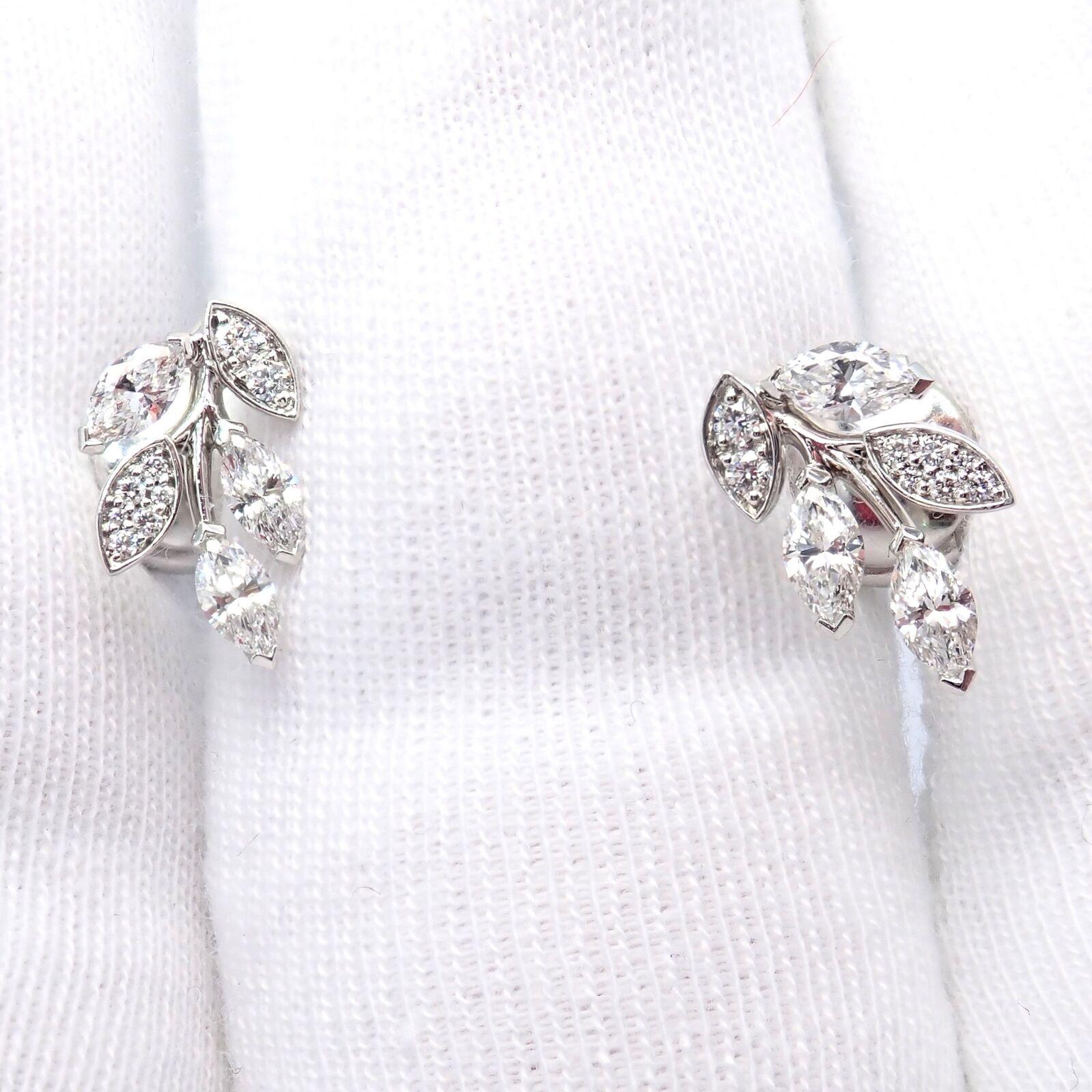Tiffany & Co Victoria Vine Diamond Platinum Small Earrings For Sale 2