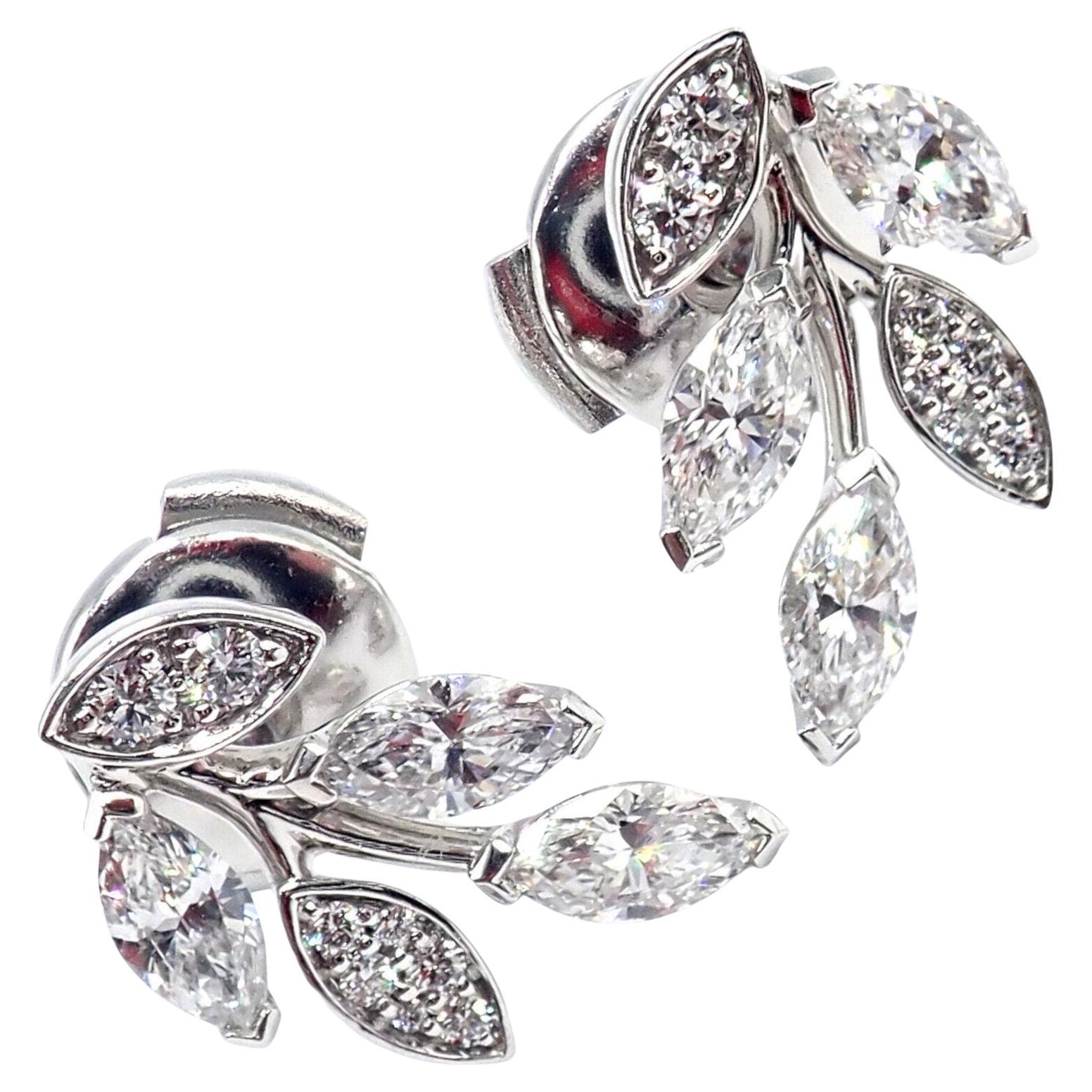 Tiffany & Co Victoria Vine Diamond Platinum Small Earrings For Sale
