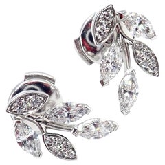 Used Tiffany & Co Victoria Vine Diamond Platinum Small Earrings