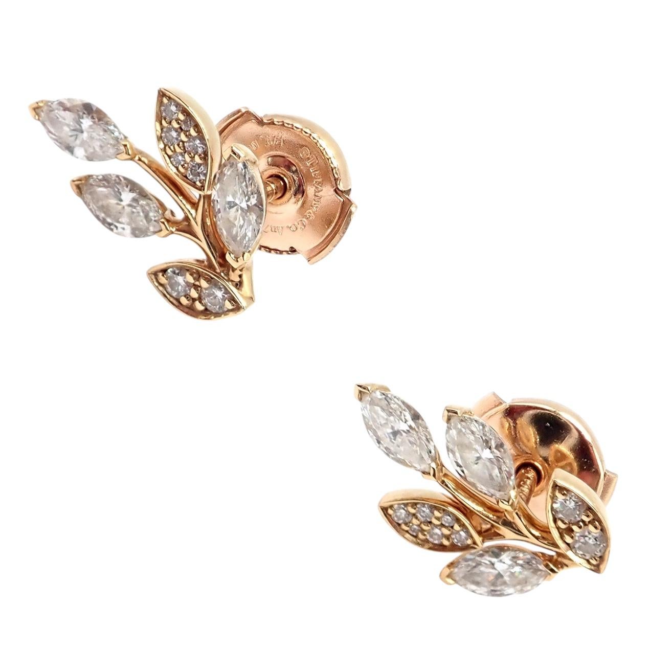 Boucles d'oreilles en or rose avec diamants Victoria Vine de Tiffany & Co. en vente 7