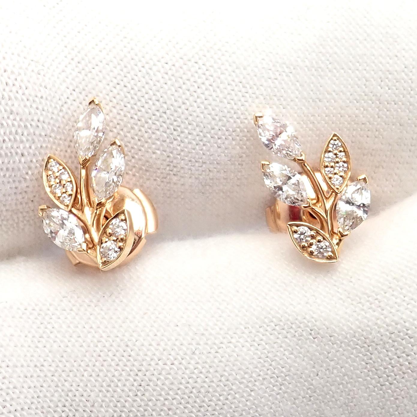Boucles d'oreilles en or rose avec diamants Victoria Vine de Tiffany & Co. en vente 2