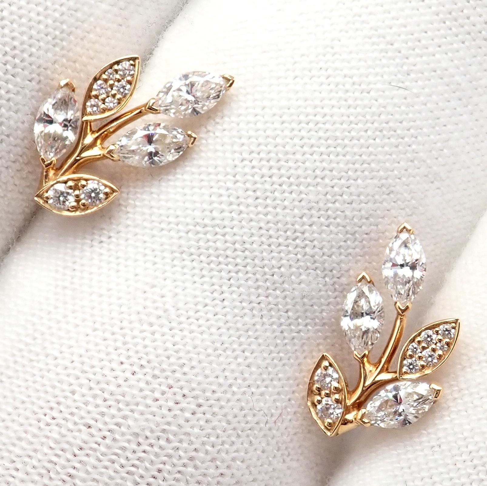 Boucles d'oreilles en or rose avec diamants Victoria Vine de Tiffany & Co. en vente 4