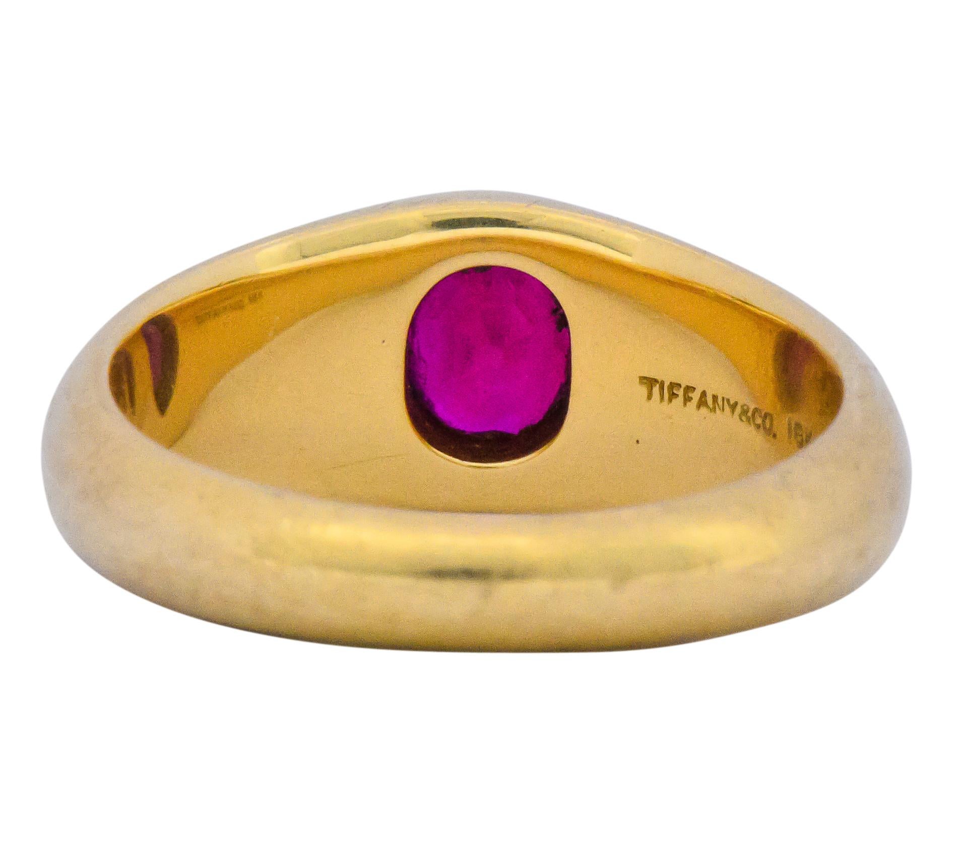 Tiffany & Co. Victorian 0.95 Carat Ruby 18 Karat Gold Unisex Ring 3