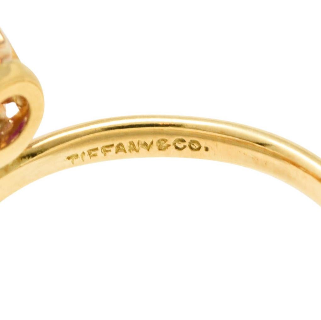 Women's or Men's Tiffany & Co Victorian 1.08 Carats Ruby Old European Cut Diamond Toi Et Moi Ring